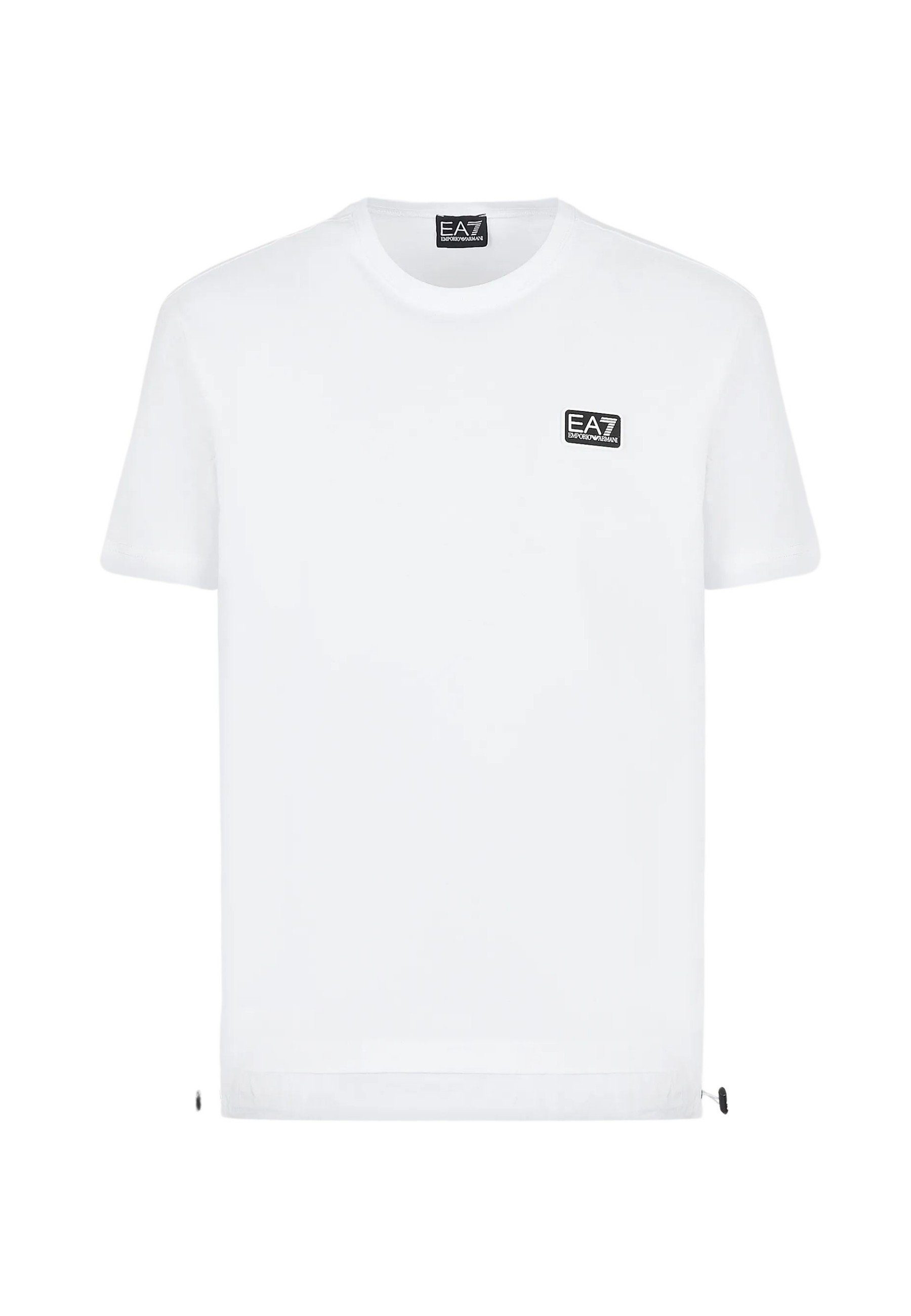 Emporio Armani T-Shirt Shirt Summer Mix Kurzarm-T-Shirt aus Baumwolle mit (1-tlg) weiß