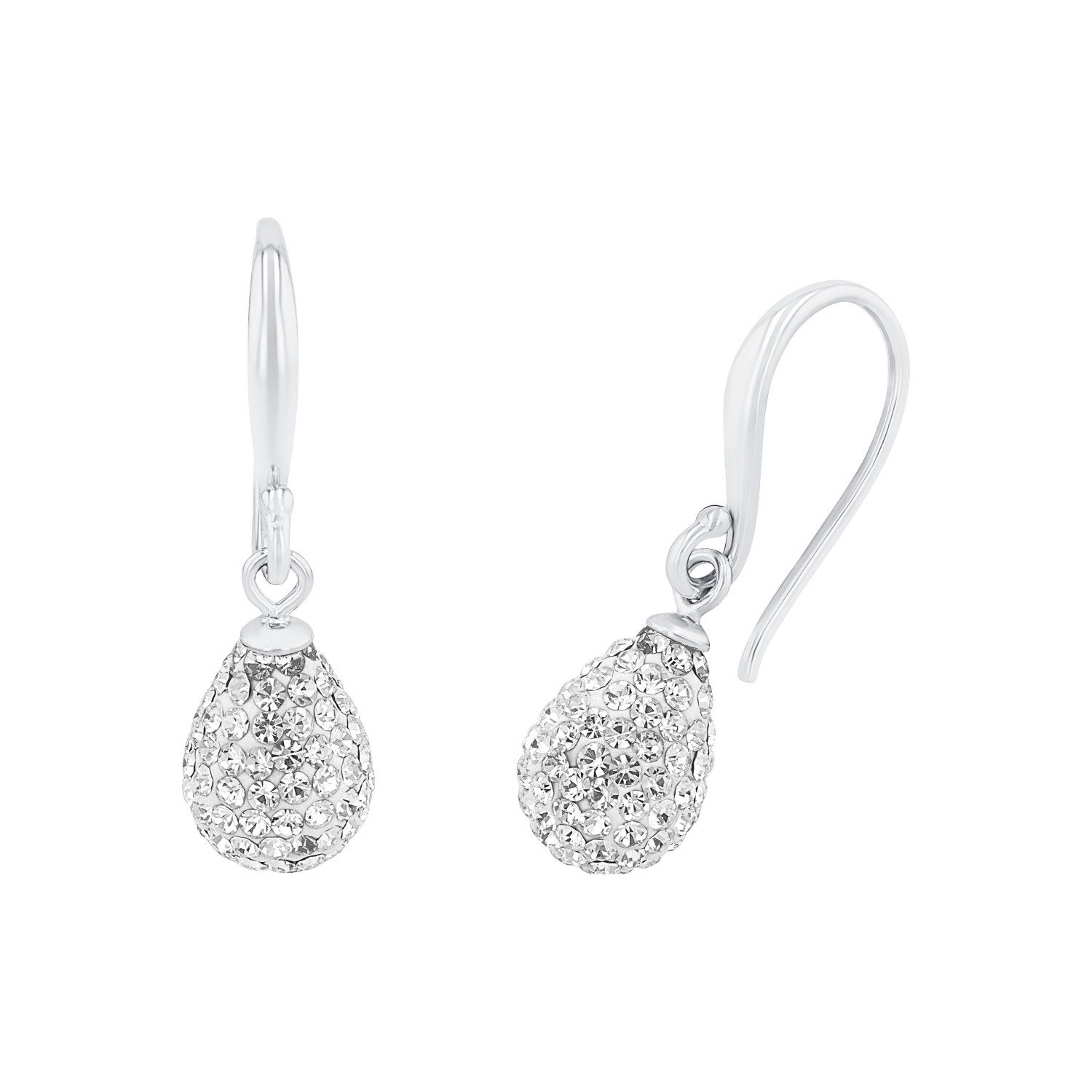 Amor Paar Ohrhänger für Damen, 925 Sterling Silber, Kristallglas (Ohrhänger, 2-tlg)