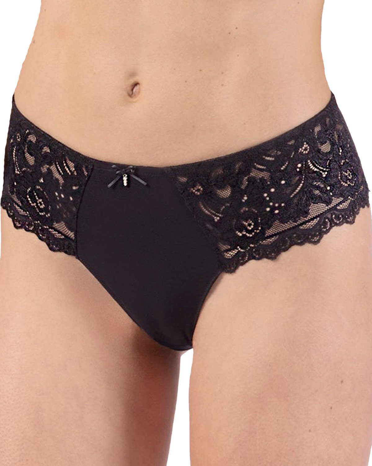 Hipster String - Slip mit Spitze 26131256, Schwarz