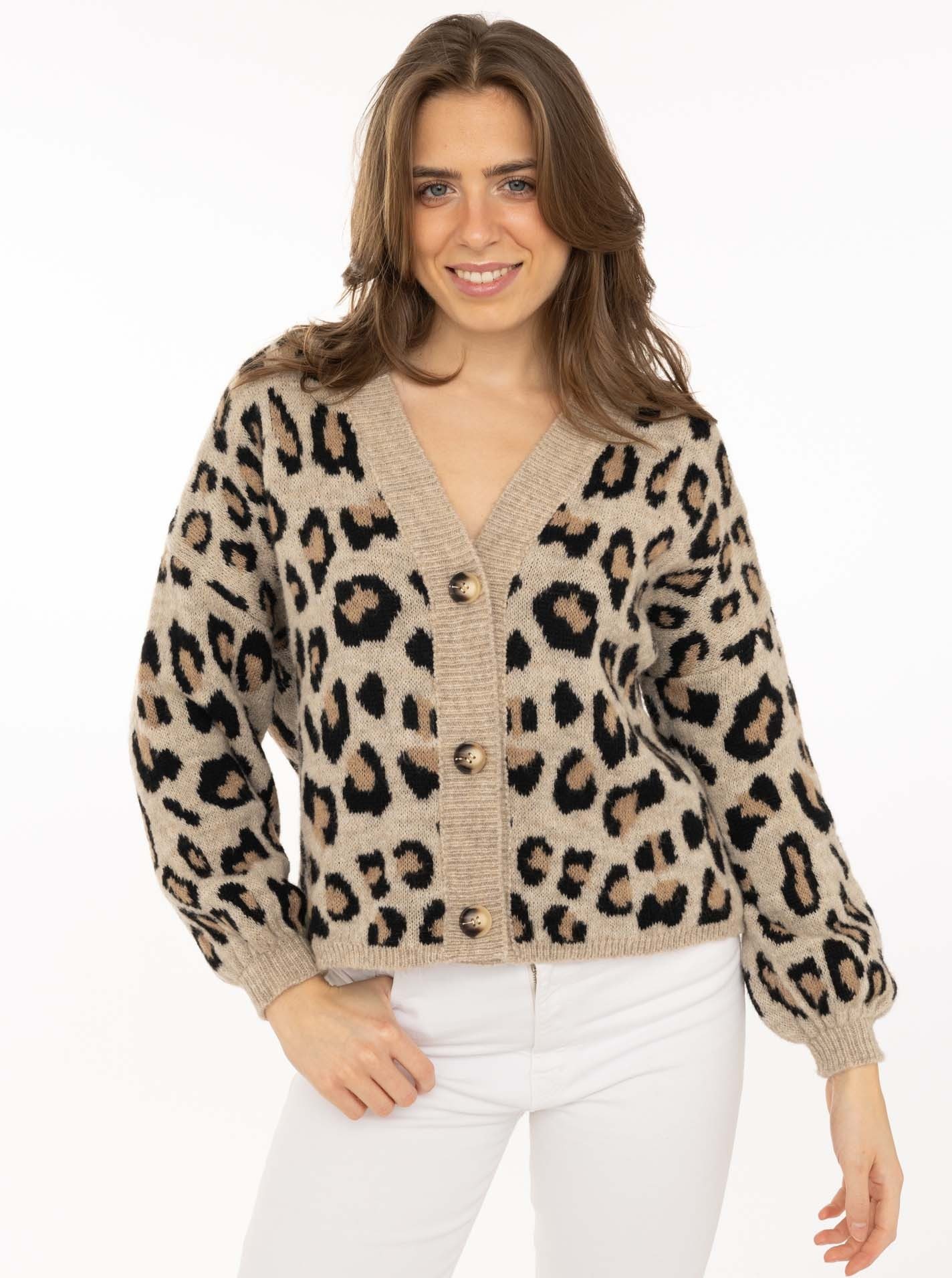 Zwillingsherz Strickjacke "Big Leo" One Size, Animal-Muster, Langarm, Knöpf günstig online kaufen