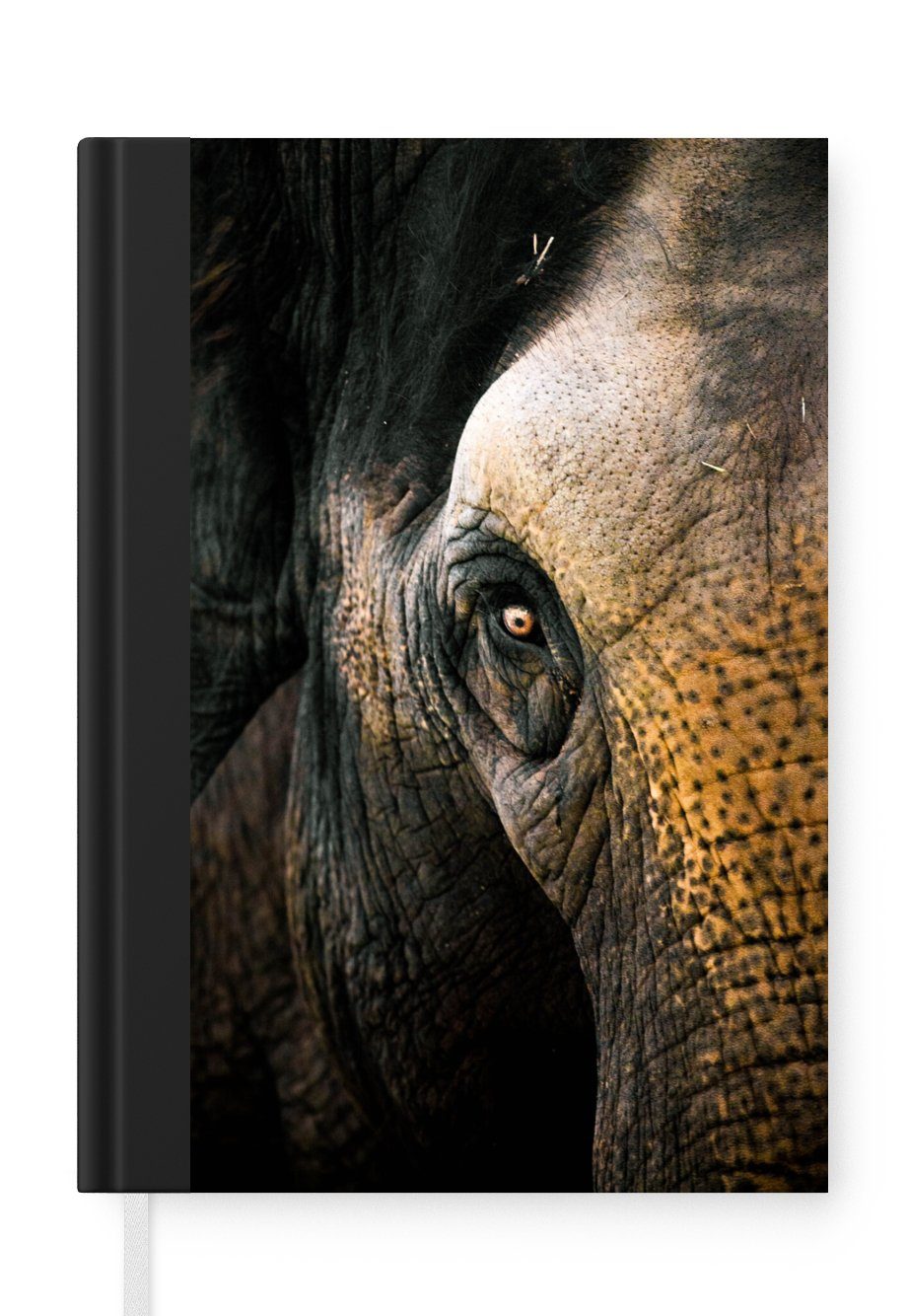 MuchoWow Notizbuch Elefant - Nahaufnahme - Tiere - Natur, Journal, Merkzettel, Tagebuch, Notizheft, A5, 98 Seiten, Haushaltsbuch | Notizbücher