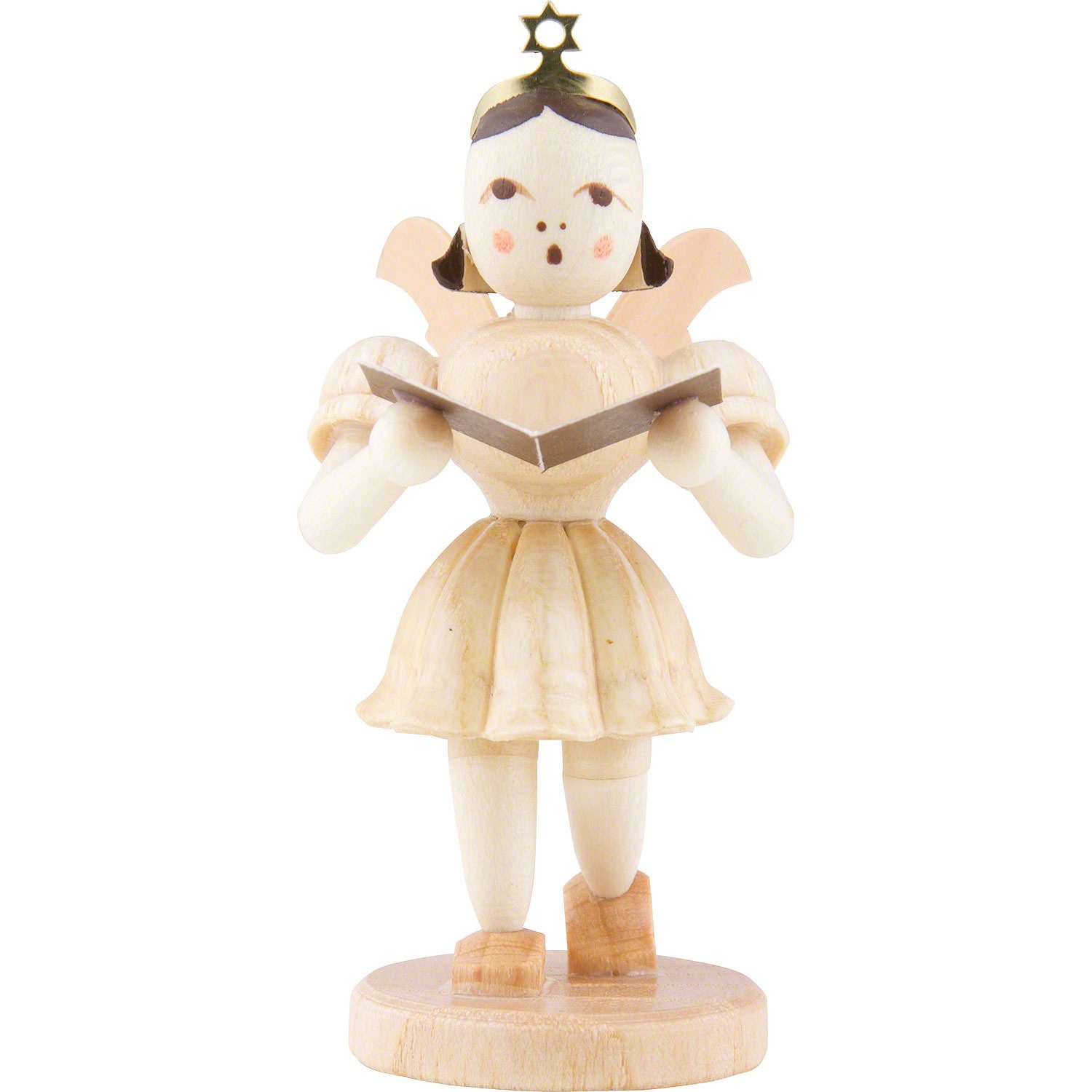 Blank Kunstgewerbe Dekofigur Kurzrockengel Sänger, natur (6,6cm) von Blank Kunsthandwerk
