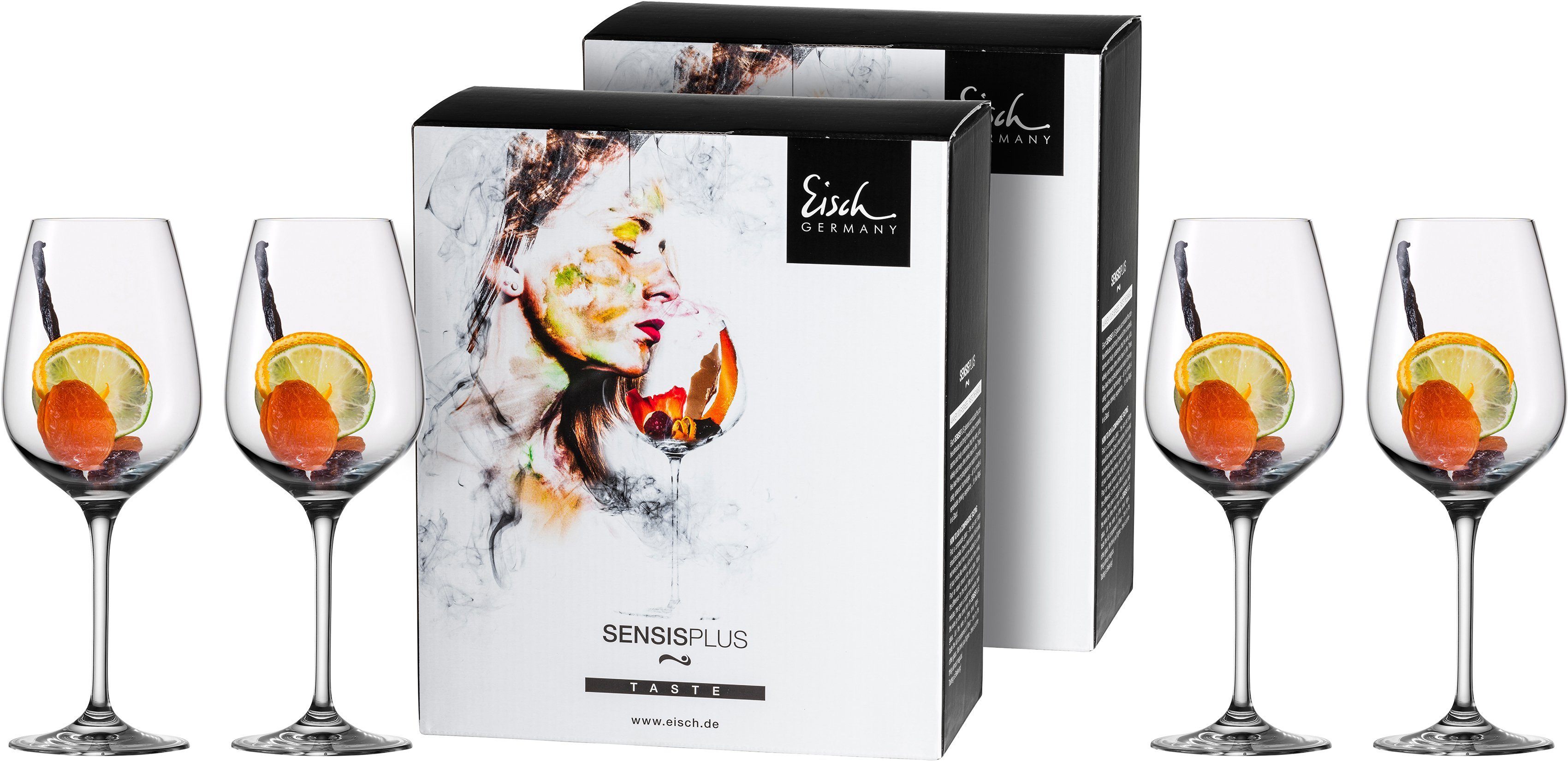 Eisch Germany Weißweinglas Superior SensisPlus, 4-tlg., Kristallglas, Bleifrei, 310 ml, 4-teilig