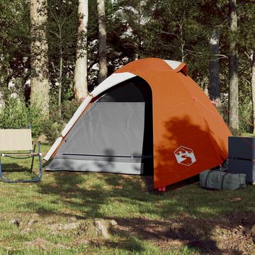 vidaXL Kuppelzelt Zelt Campingzelt Familienzelt Freizeitzelt 2 Personen Grau Orange 264