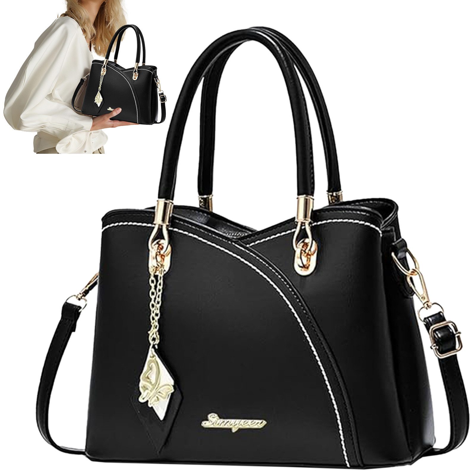 MODFU Henkeltasche Umhängetasche Handtasche Tragetasche Aktentasche günstig online kaufen