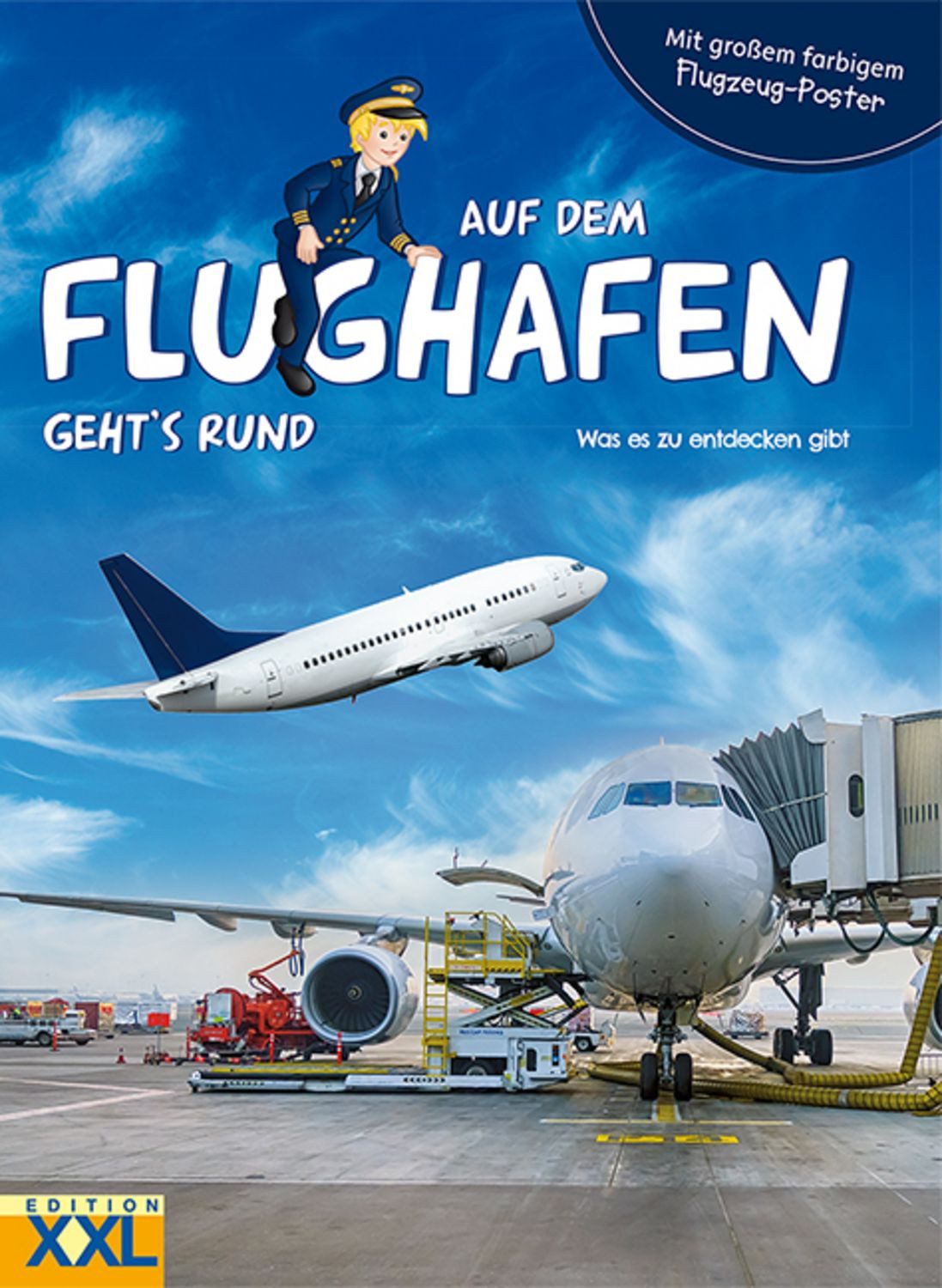 Auf dem Flughafen geht's rund - mit großem, farbigem Flugzeug-Poster / diverse
