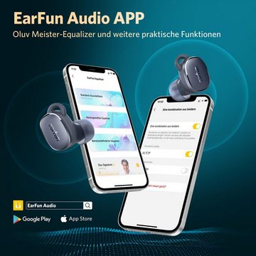 Earfun Free Pro 3 TWS Bluetooth Ohrhörer In-Ear-Kopfhörer (Wireless, Active Noise Cancelling, Fast Charge, 6 Mics, 33 Std. Spielzeit, IPX5)