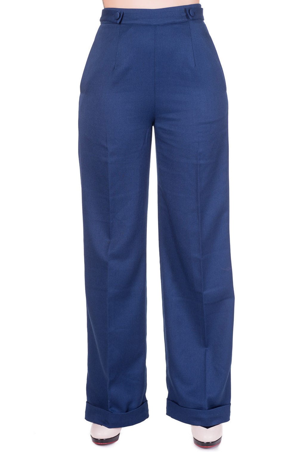 Banned Marlene-Hose Party On Navy Vintage Retro Marlenehose günstig online kaufen