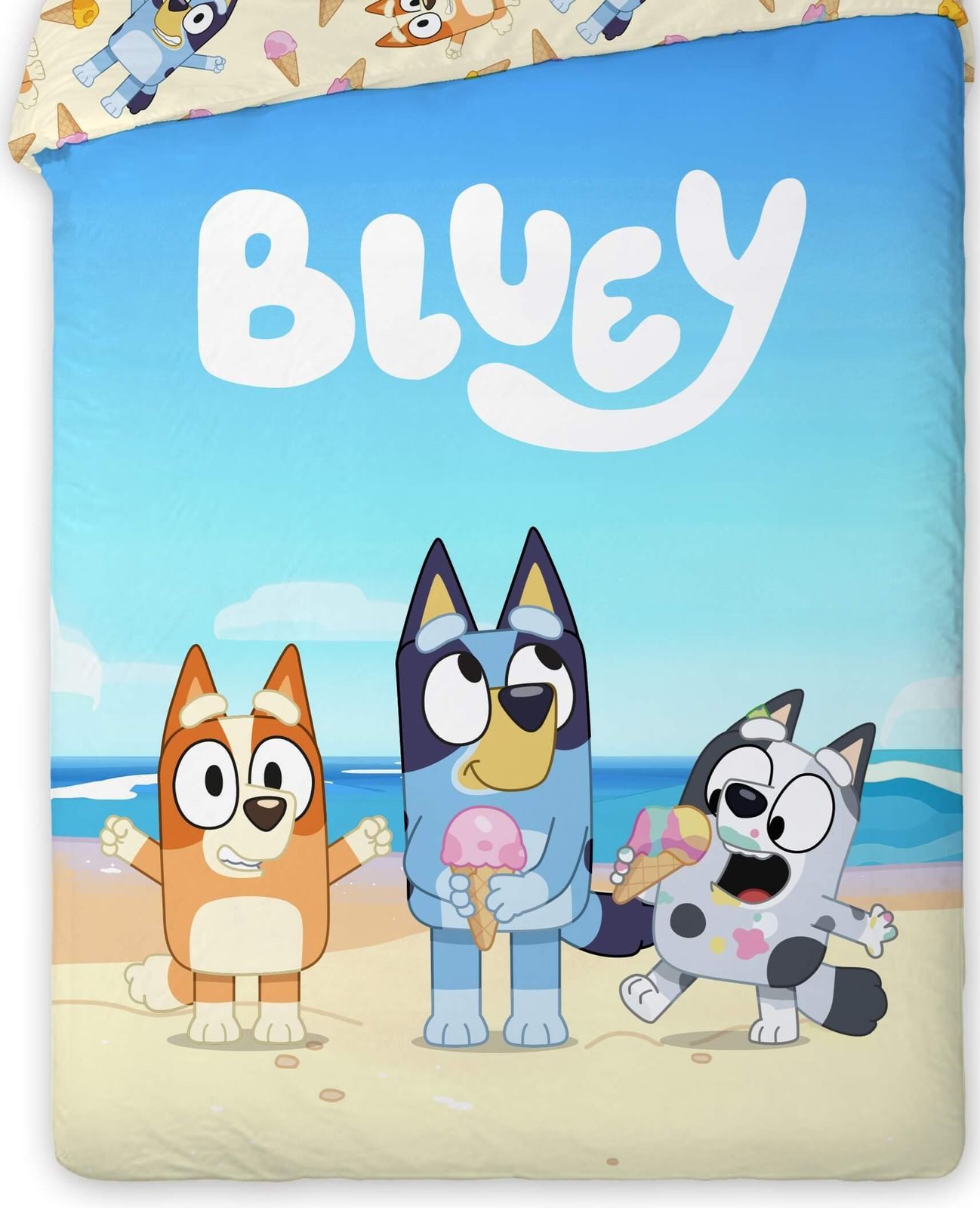 BrandMac Bettwäsche Bluey - Strandtag - Wende-Bettwäsche-Set, 135x200 & 80x80, Baumwolle, 100% Baumwolle