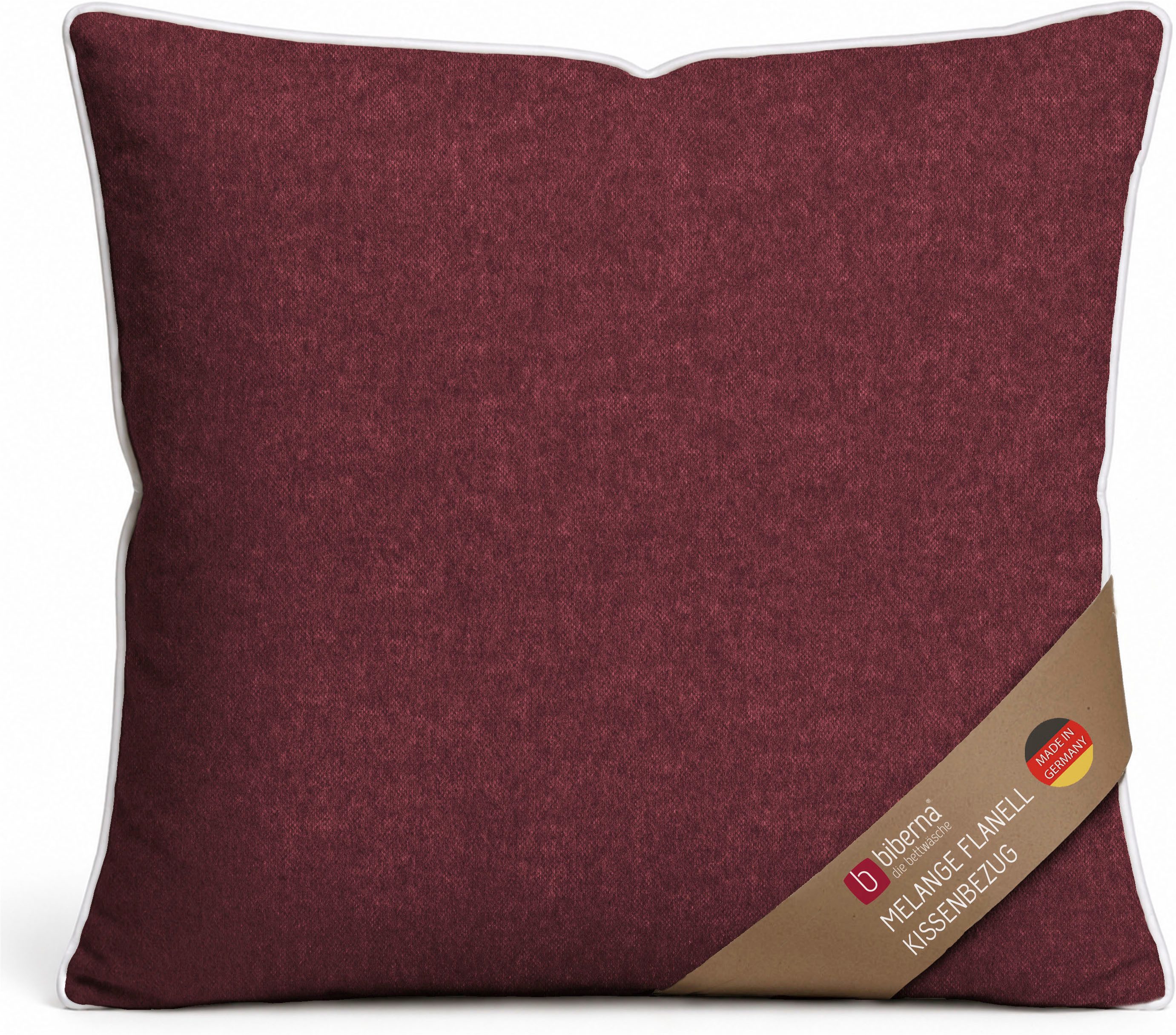 Biberna Kissenbezug 0840500 HERMAL Premium Biber Melange-Flanell 100% Baumwolle, (1 Stück), Kissenhülle, wärmend & weich, Reißverschluss, Satinpaspel