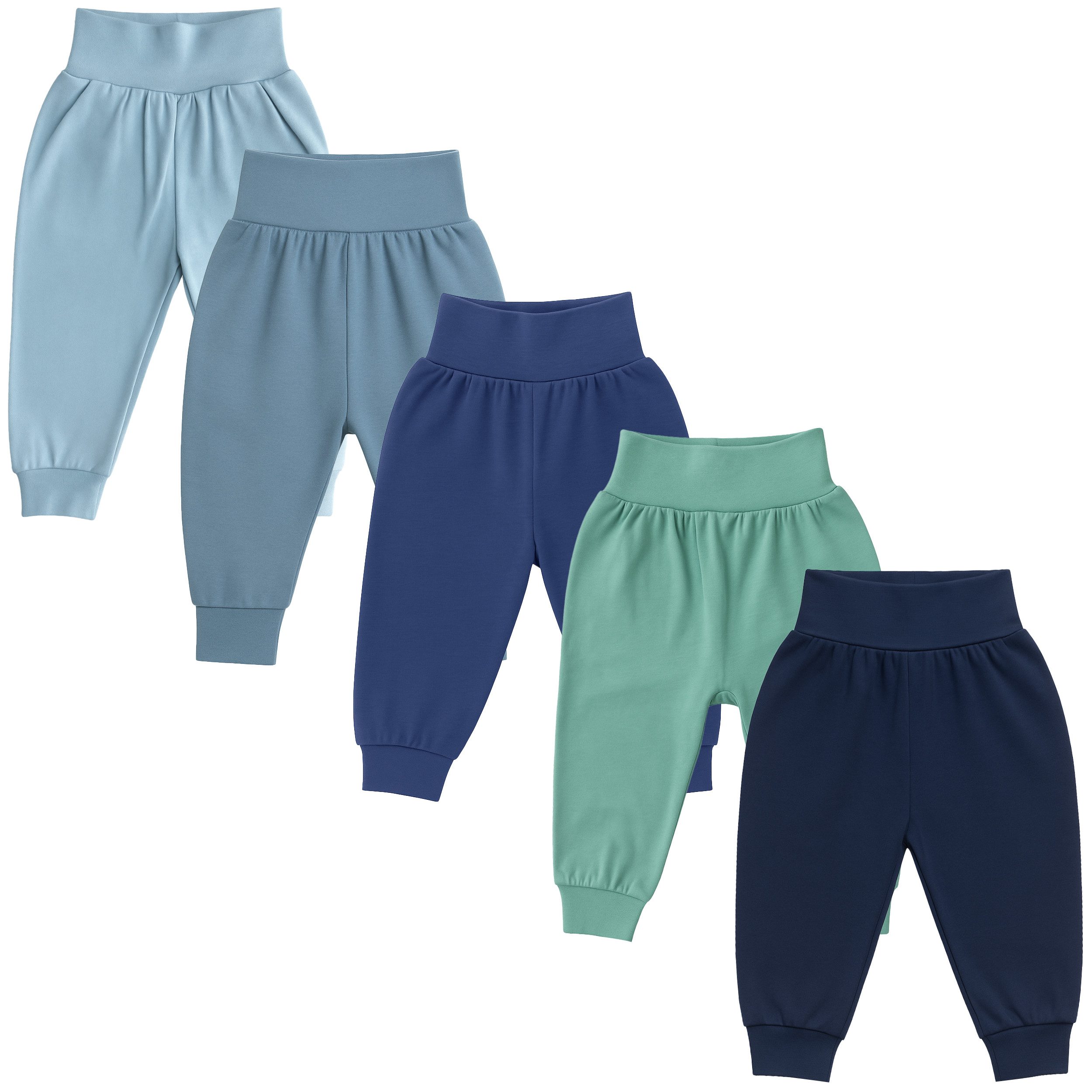 LOREZA Pumphose 5er Set Unisex Bequeme Babyhosen 100% Baumwolle Hose Pumphose (5-tlg)
