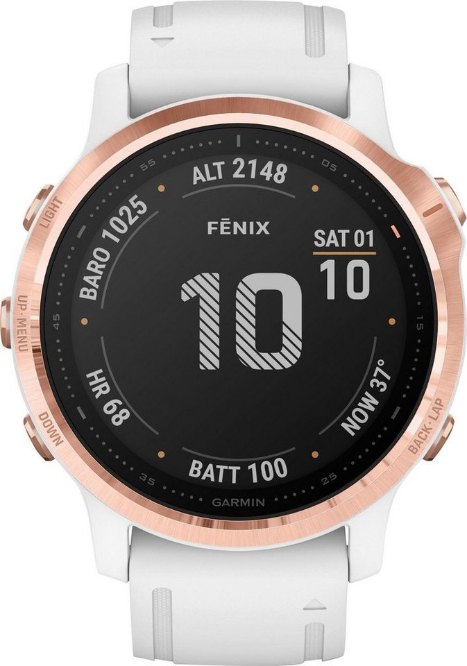 Garmin FENIX 6S Pro Smartwatch (3,04 cm/1,2 Zoll), Vorinstallierte Karten  zur Navigation auf der Uhr