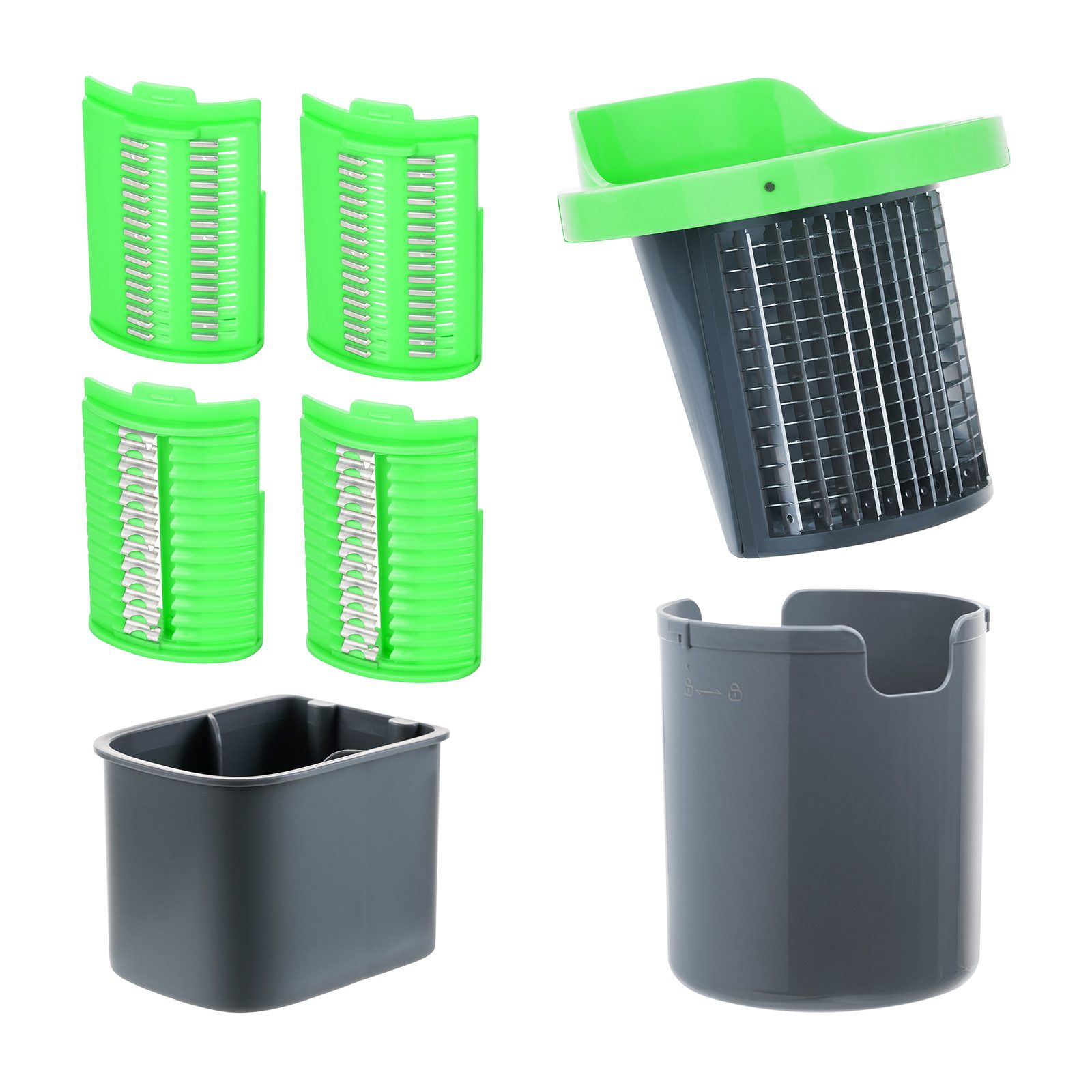 Genius Gemüseschneidaufsatz Nicer Dicer Electro Gemüseschneider Zubehör 7 tlg, 9 Einsätze, Zubehör für Nicer Dicer Electro