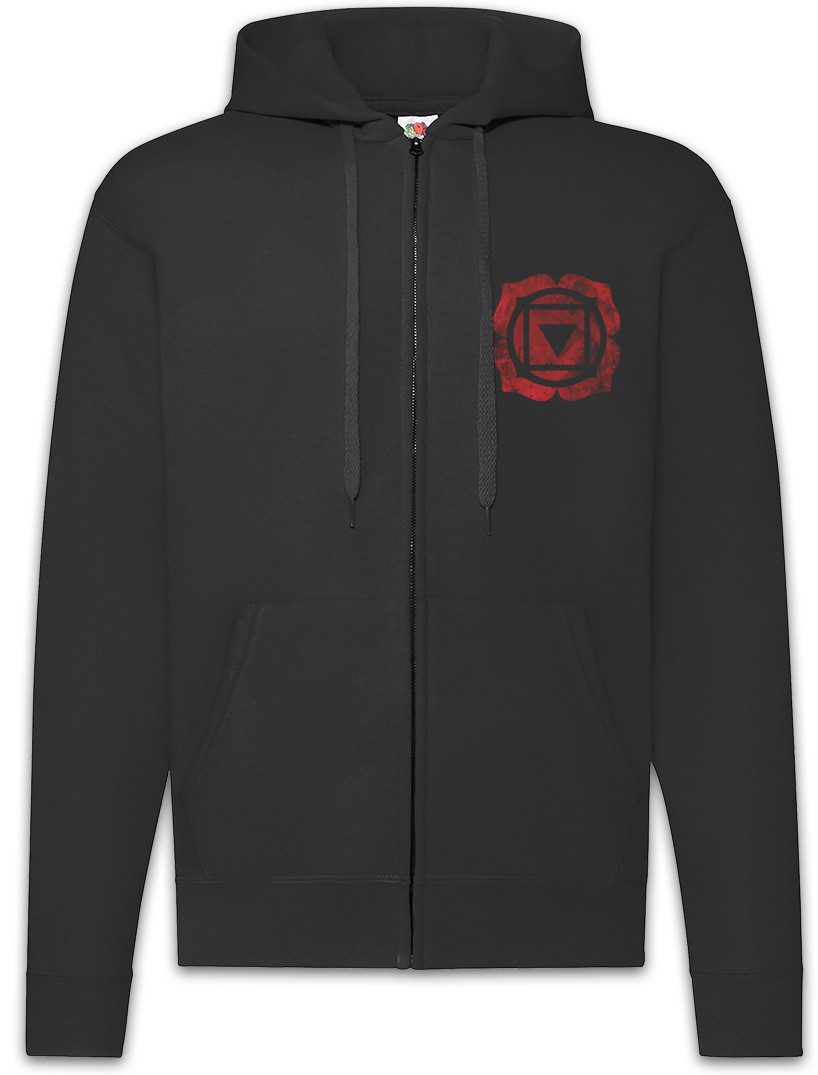 Sweatjacke Chakra Muladhara Root Zipper Hoodie Wurzelchakra Vier Blätter Mystik