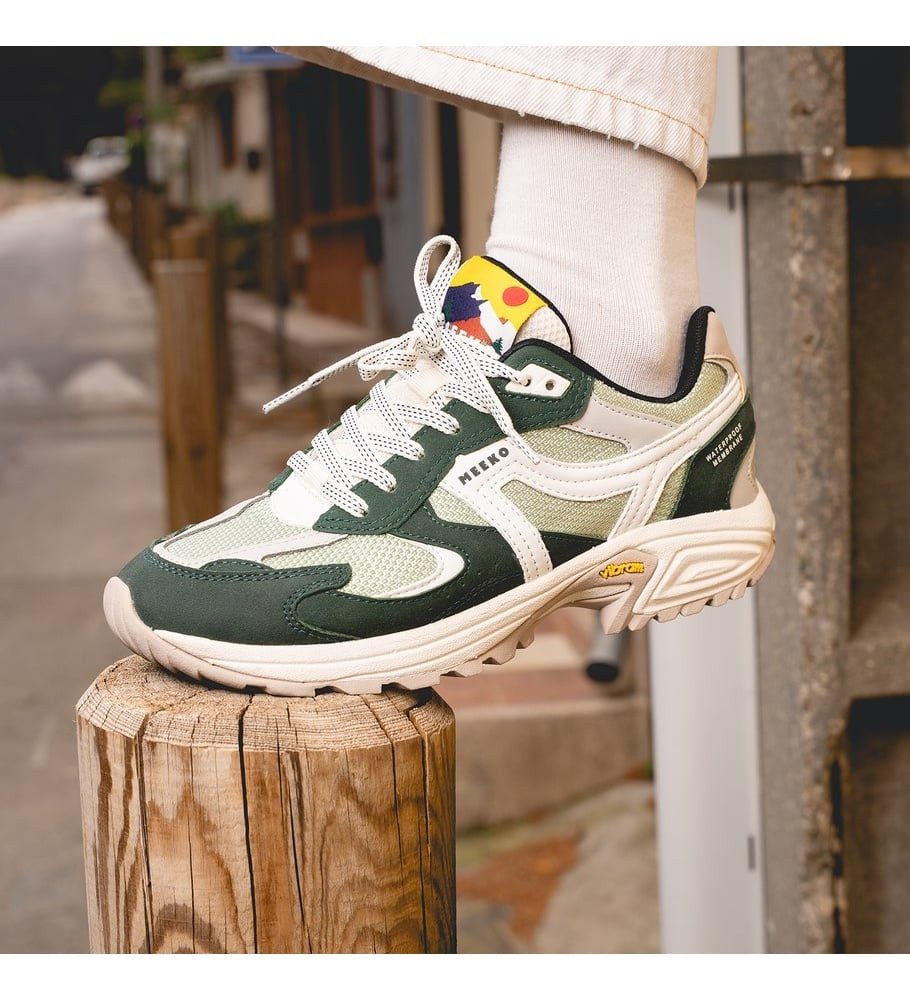 Meeko Capra Lychen (wasserdicht) grün/weiss/beige Herren Sneaker