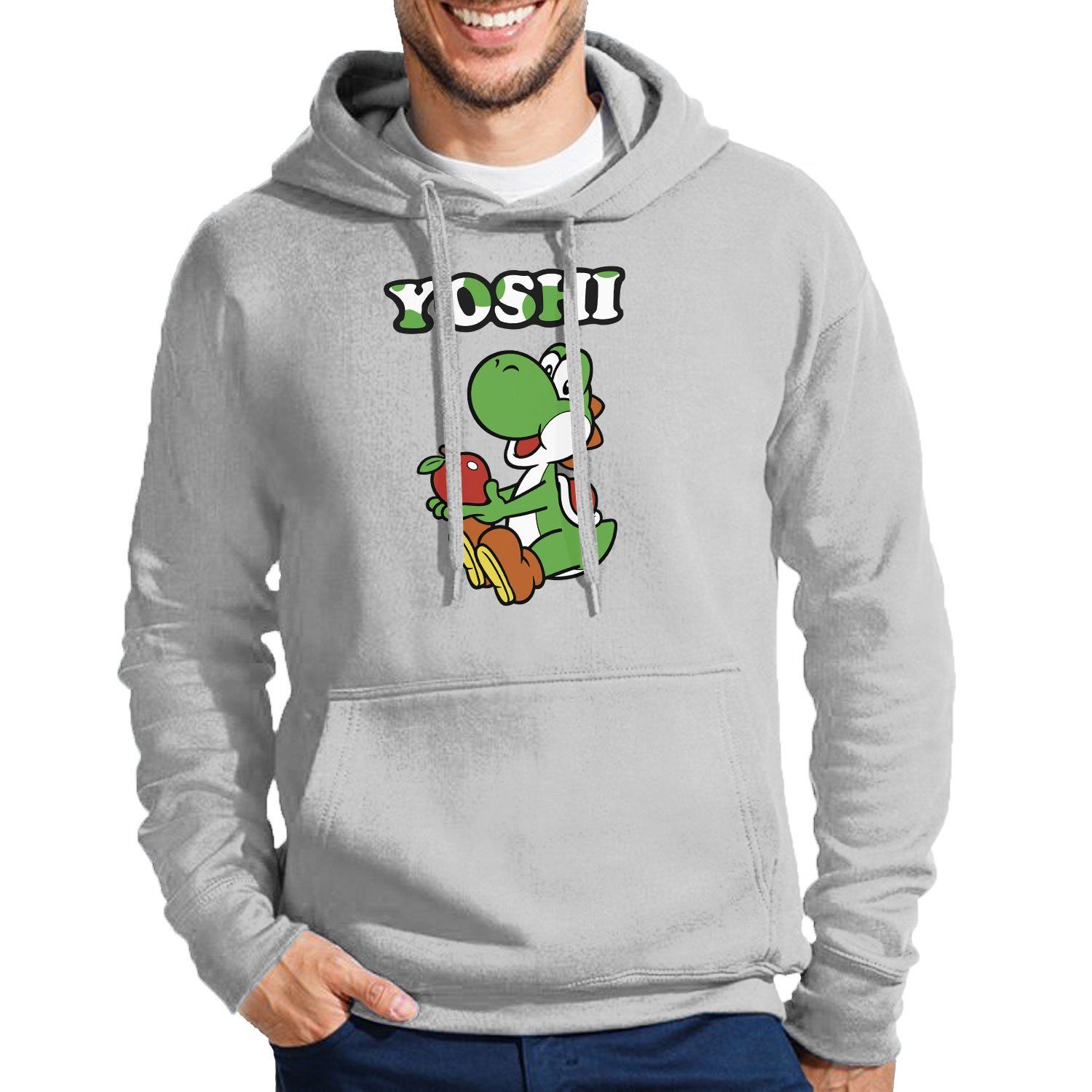 Hoodie Herren Yoshi Super Retro Konsole Mario Luigi Peach Gaming