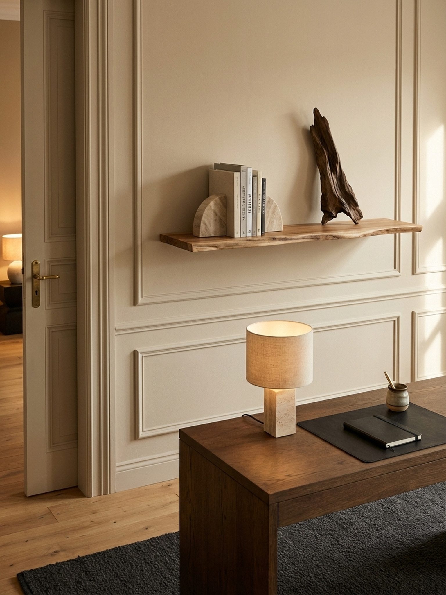 KADIMA DESIGN Wandregal Wandregal mit Baumkante Akazie Massivholz 100 cm, Design Schweberegal, Wandboard Massiv, Regal Holz Natur, Landhausstil Hängeregal