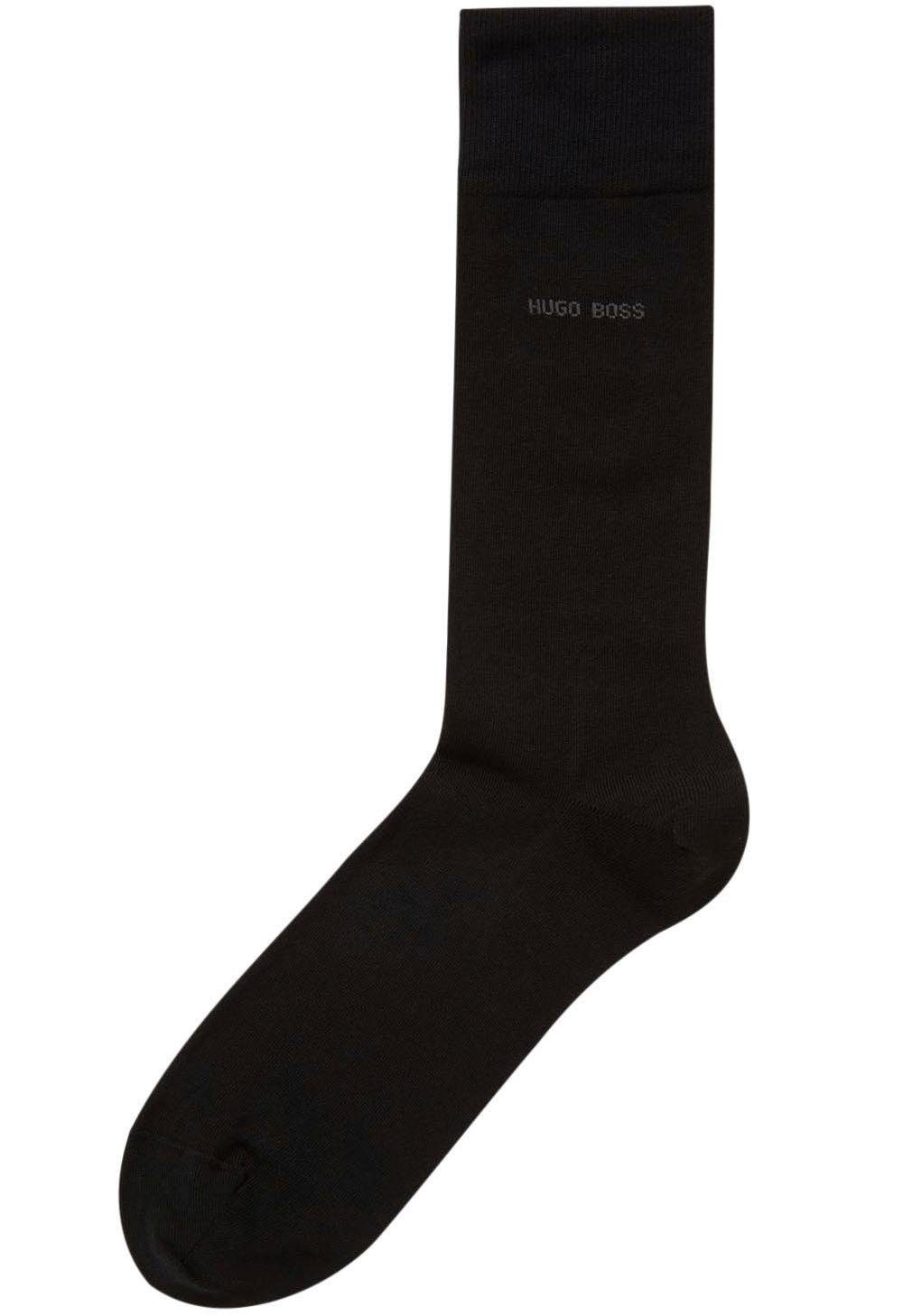 BOSS Basicsocken Marc RS mit Logoschriftzug Uni eingesticktem schwarz