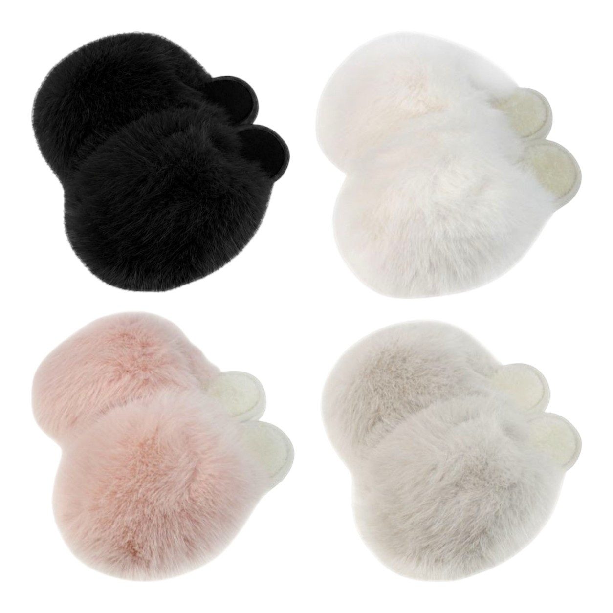 VewoTex Fluffy Damen Hausschuhe mit Fell » Damenschuhe mit Kunstfell Plüsch Hausschuhe (1 Paar, 1-tlg., Kein Set) Flauschige Schlappen » warme Pantoffeln mit Kunstpelz