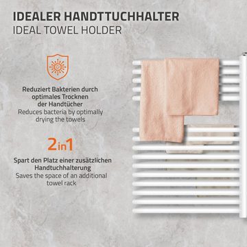 LuxeBath Elektrischer Badheizkörper Designheizkörper Handtuchheizkörper Handtuchtrockner, Heizstab 300W Weiß 500x800mm