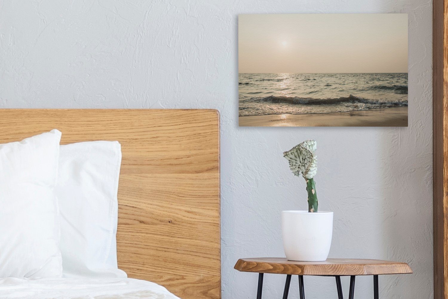 OneMillionCanvasses® Leinwandbild Sand - Meer - Strand, Fotodruck (1 St), Leinwand Bilder Klein, Wand Dekoration Aesthetic 30x20 cm – Bild 4 von 5
