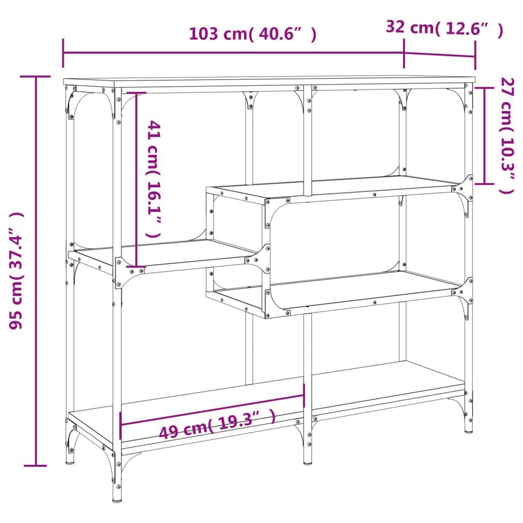 vidaXL Beistelltisch Konsolentisch Schwarz 103x32x95 (1-St) Holzwerkstoff cm