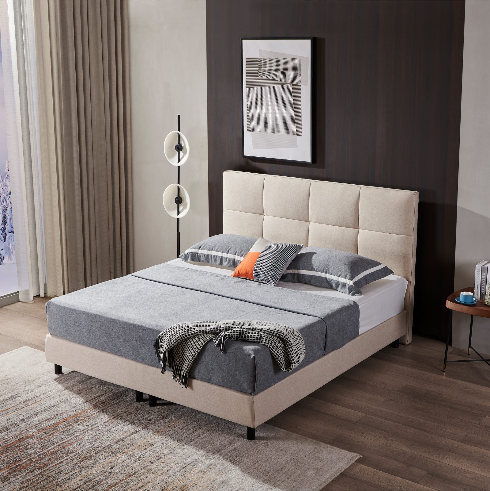 V6 Boxspringbett Modell 213 mit mit Taschenfederkernmatratze 30 cm Hoch