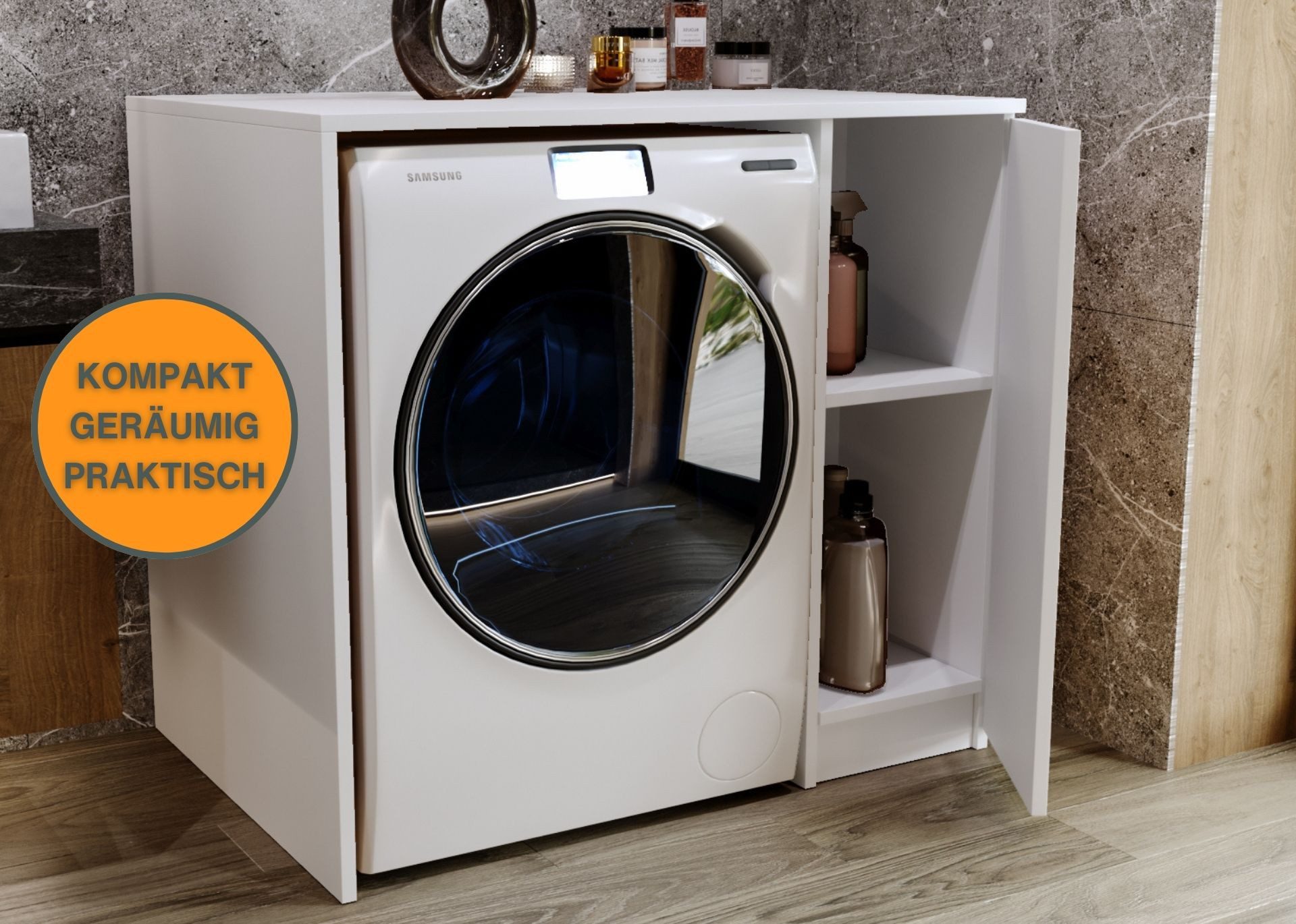 Raumhirsch Furniture Waschmaschinenumbauschrank mit Stauraum für Waschmasch günstig online kaufen