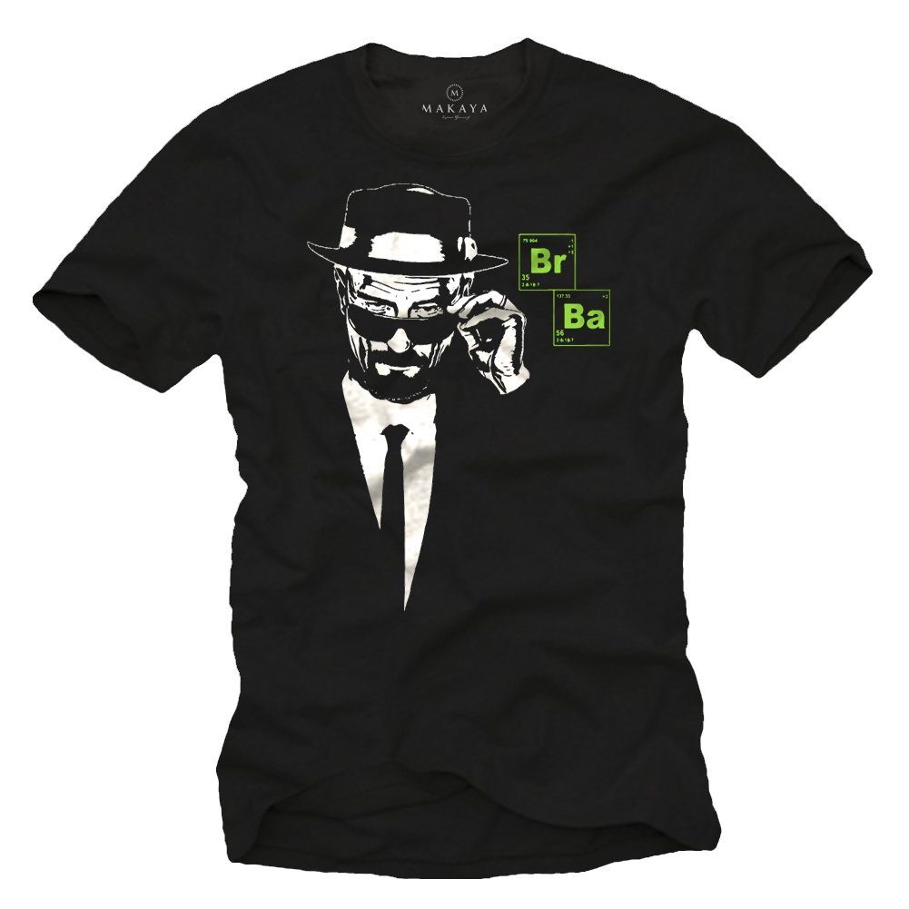 Print-Shirt Bad Heisenberg Br Ba Kurzarm TShirt Herren Männer