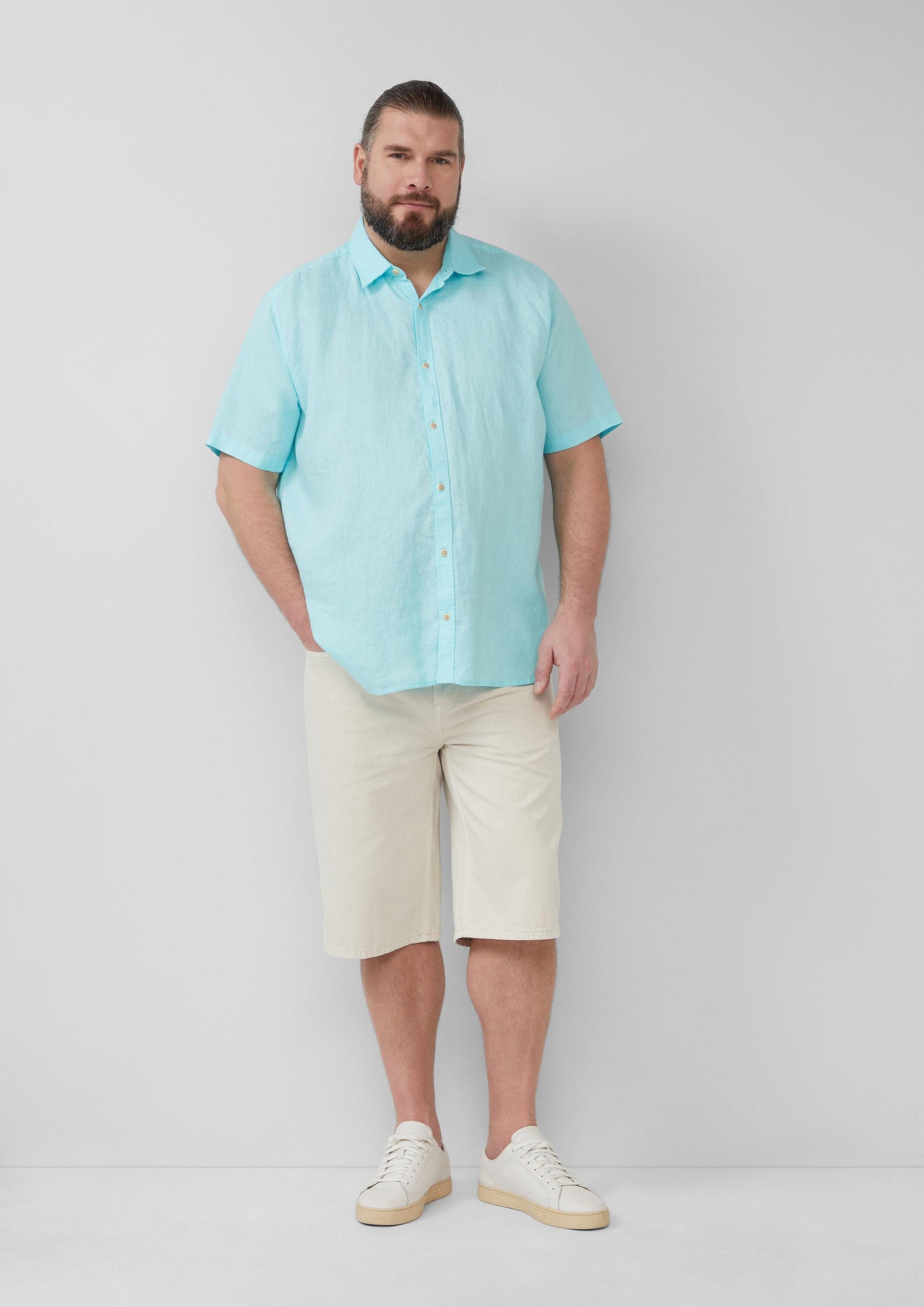 s.Oliver Kurzarmhemd Hemd Regular Fit: Leichtes Kurzarmhemd aus 100% Leinen