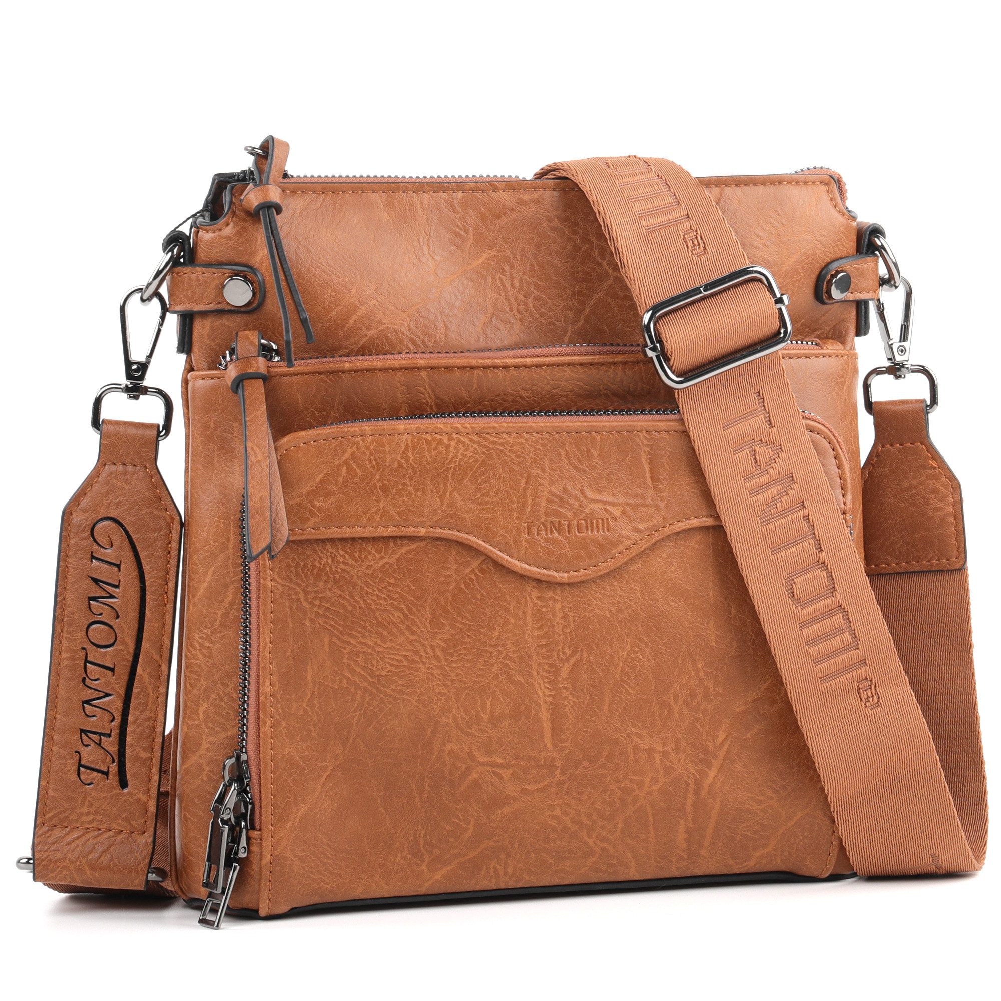 TANTOMI Umhängetasche Damen Schultertasche Mittelgroß, Crossbody Bag mit RFID-Kartenfächern, Damen Handtasche Henkeltasche Schultertasche Crossbody Bag