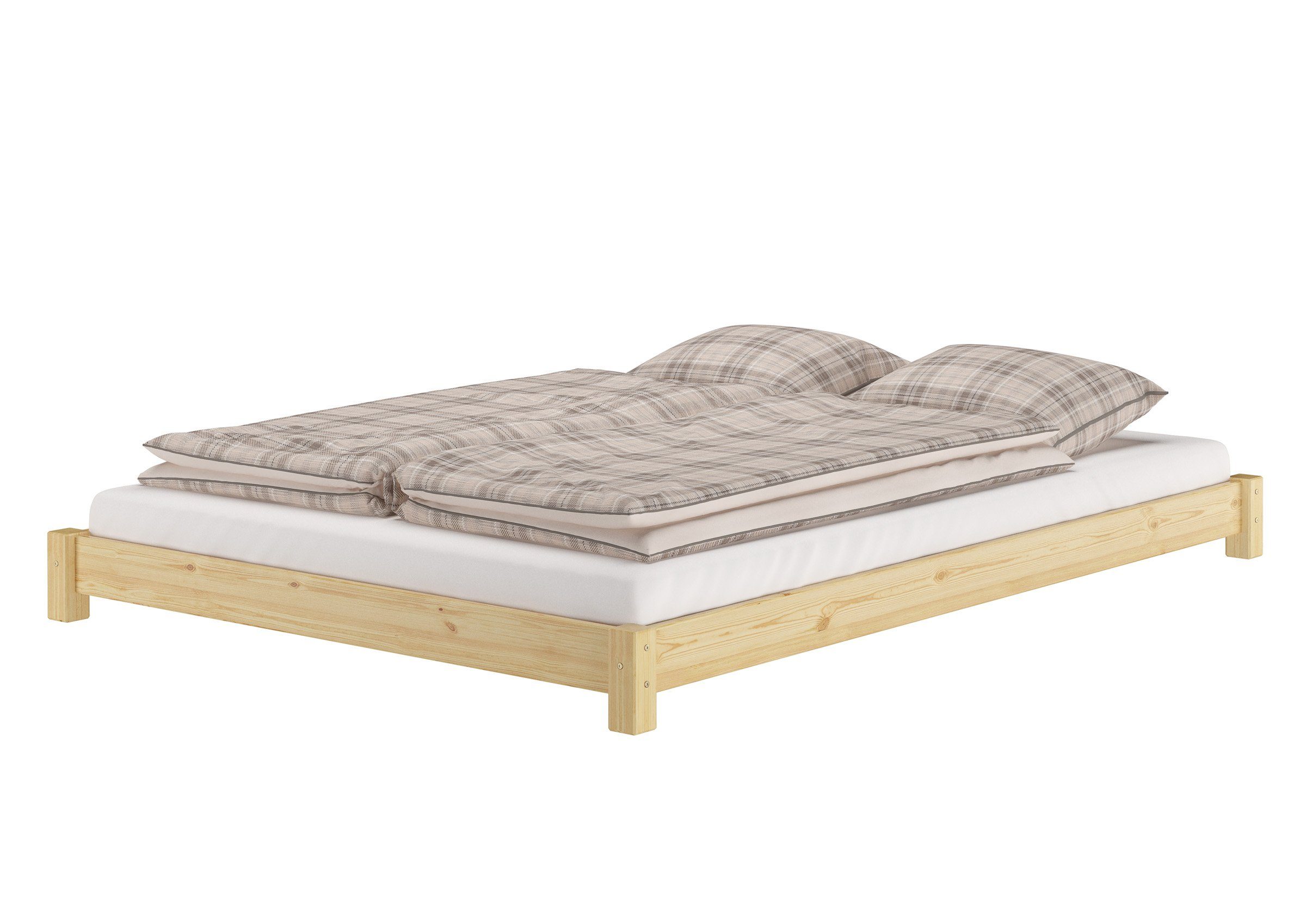 ERST-HOLZ Bett Flaches Futon-Doppelbett Bodenbett 140 günstig online kaufen