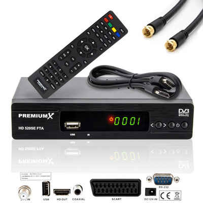 PremiumX HD 520SE FTA Digital SAT Receiver DVB-S2 HDMI SCART Antennenkabel SAT-Receiver