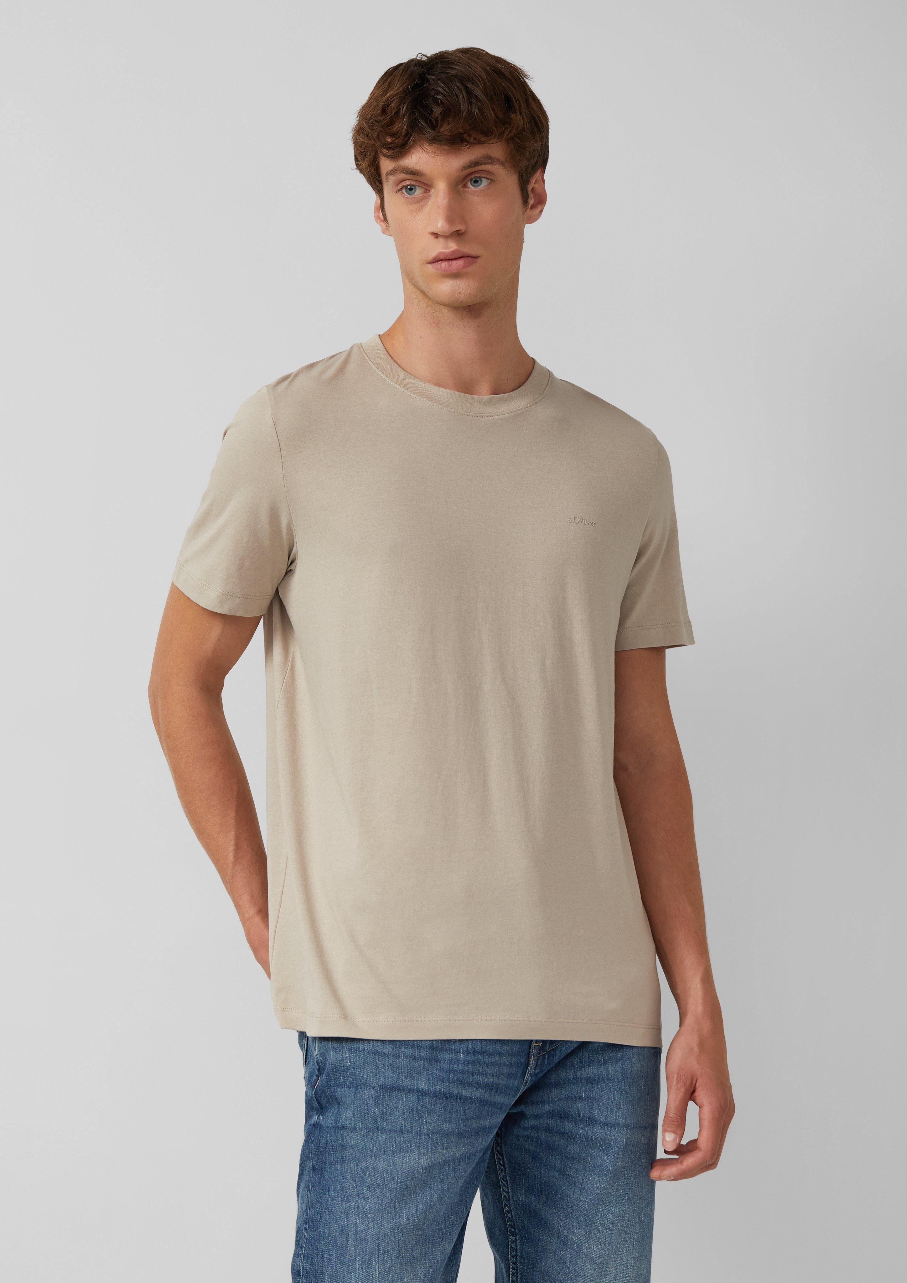 s.Oliver Kurzarmshirt Baumwoll-T-Shirt mit Logo-Print günstig online kaufen