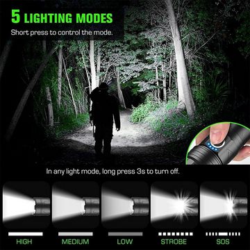 iscooter LED Taschenlampe 10000 Lumen, Extrem Hell Batteriebetrieben, 5modi, Batteriebetrieben, IP67, Wiederaufladbar TypC, Taktische Taschenlampen