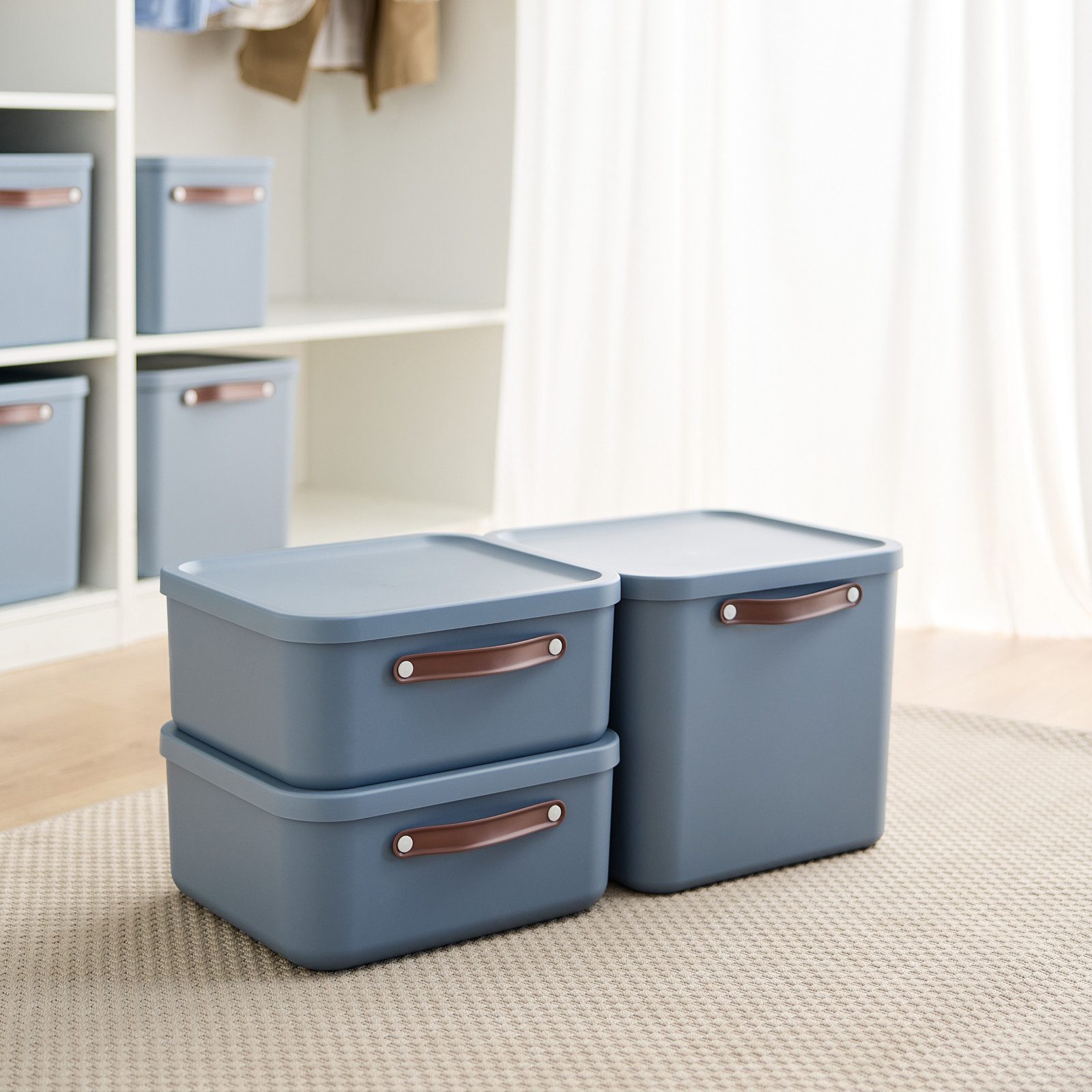 ROTHO Aufbewahrungsbox 2er-Set Kiste mit Deckel Maloja 20l (Aufbewahrungsset, 2er-Set) – Bild 5 von 5