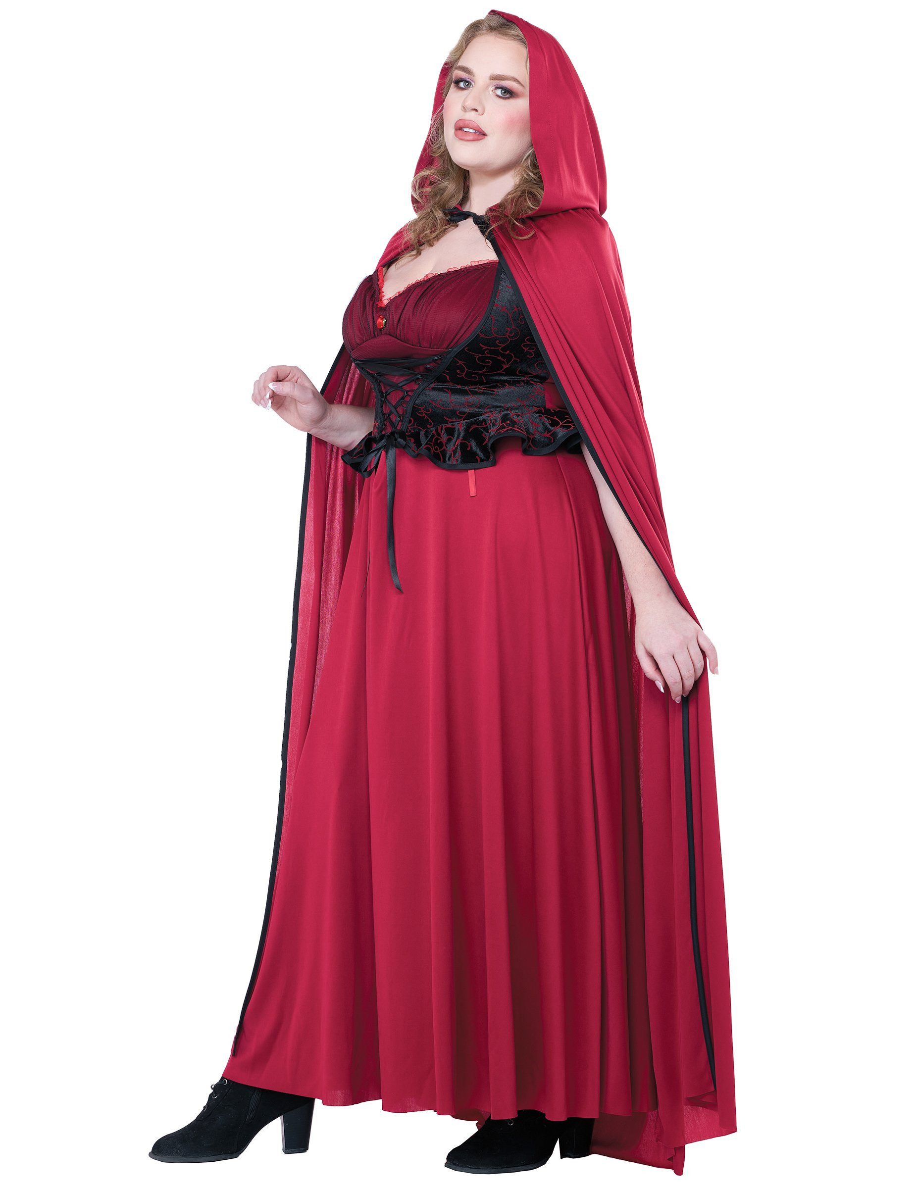 California Costumes Kostüm Gothic Rotkäppchen Halloween Damenkostüm XXL rot-schwarz