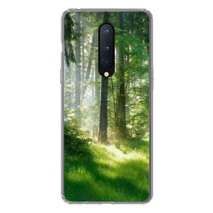 MuchoWow Handyhülle Natur - Bäume - Wald - Grün - Sonne - Gras - Pflanzen Phone Case Handyhülle OnePlus 8 Silikon Schutzhülle