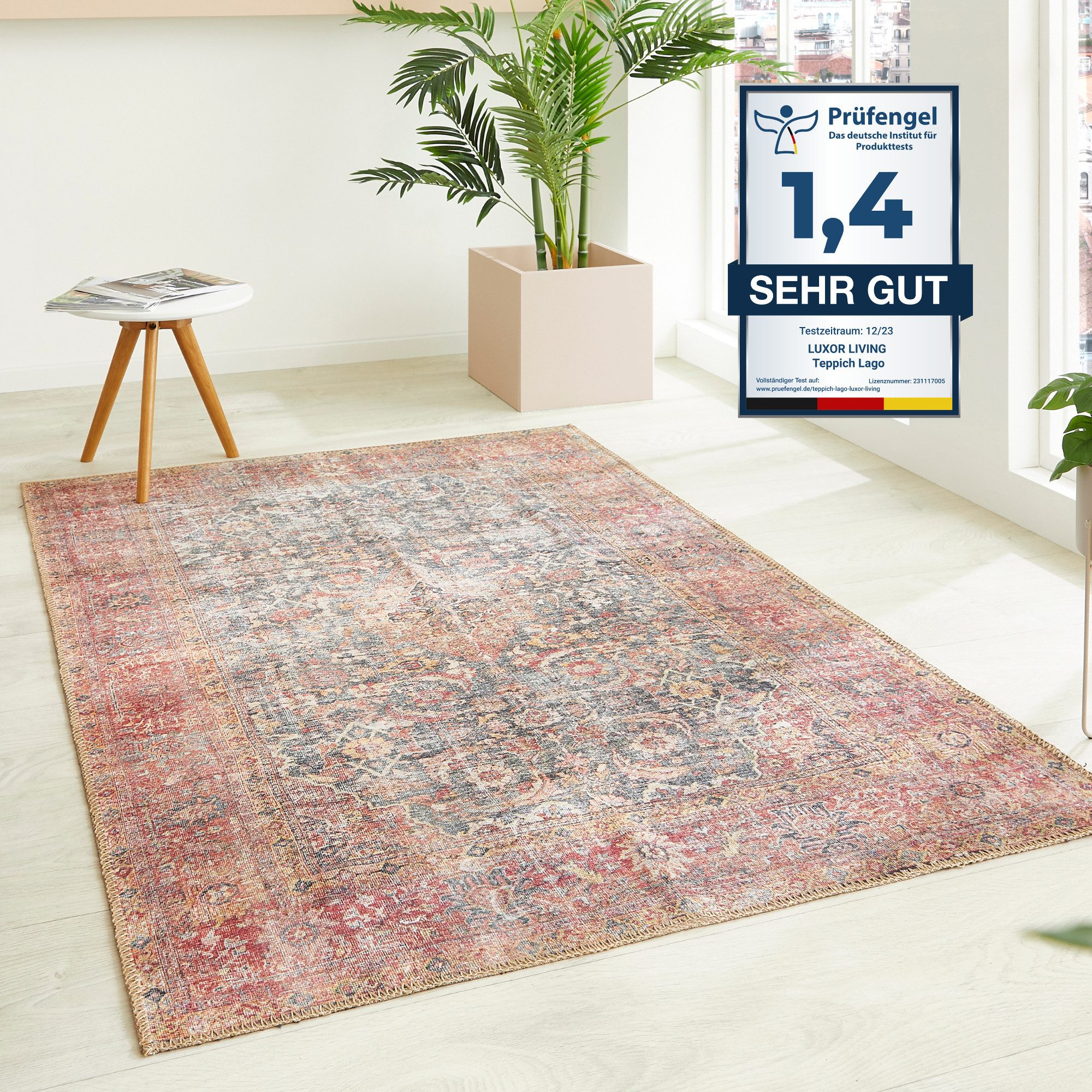 LUXOR living Teppich Lago, rechteckig, Höhe: 6 mm, faltbarer Teppich, modernes Design, waschbar, In- und Outdoor geeignet