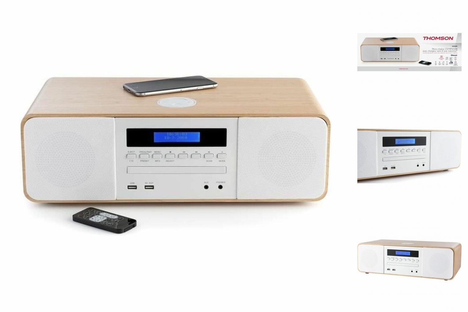 Thomson Thomson Micro-Hi-Fi-System MIC201IBT Blau Weiß Bluetooth Lautsprecher