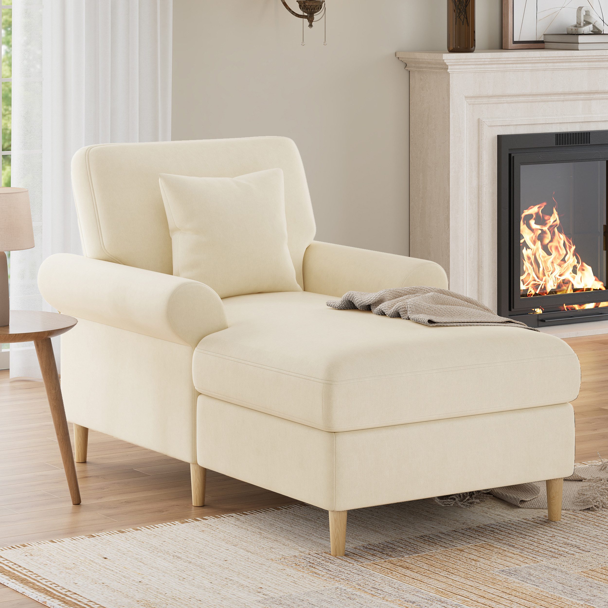 STILVORA Schlafsofa mit Liegefunktion TV-Sessel Lounge-Sessel für Wohn- und Schlafzimmer, Set 1 Teile, Gepolsterter Relaxsessel, klappbarer Schlafsessel
