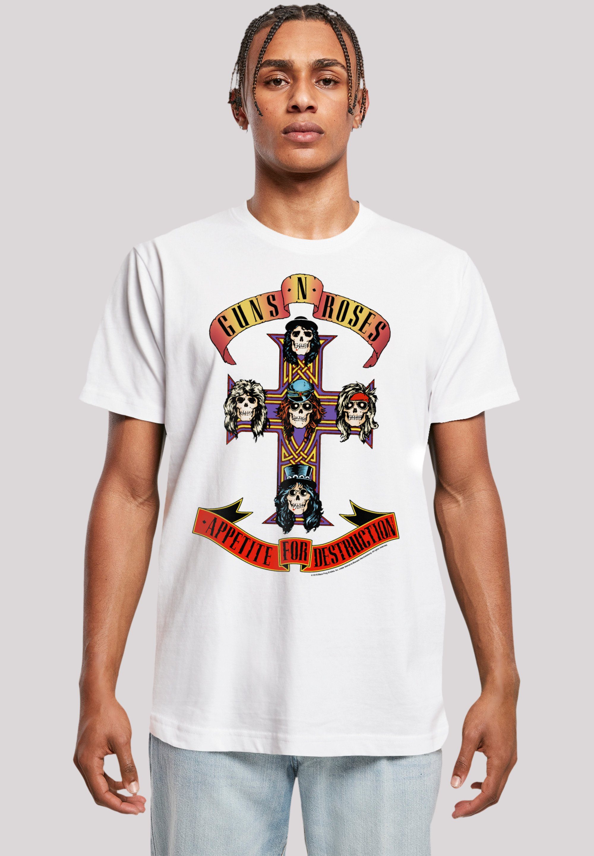 F4NT4STIC T-Shirt Guns 'n' Roses Appetite For Destruction Print weiß