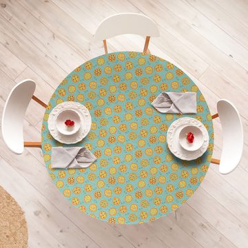 Abakuhaus Tischdecke Rundum-elastische Stofftischdecke, Pizza Cartoon-Stil Italienische Küche