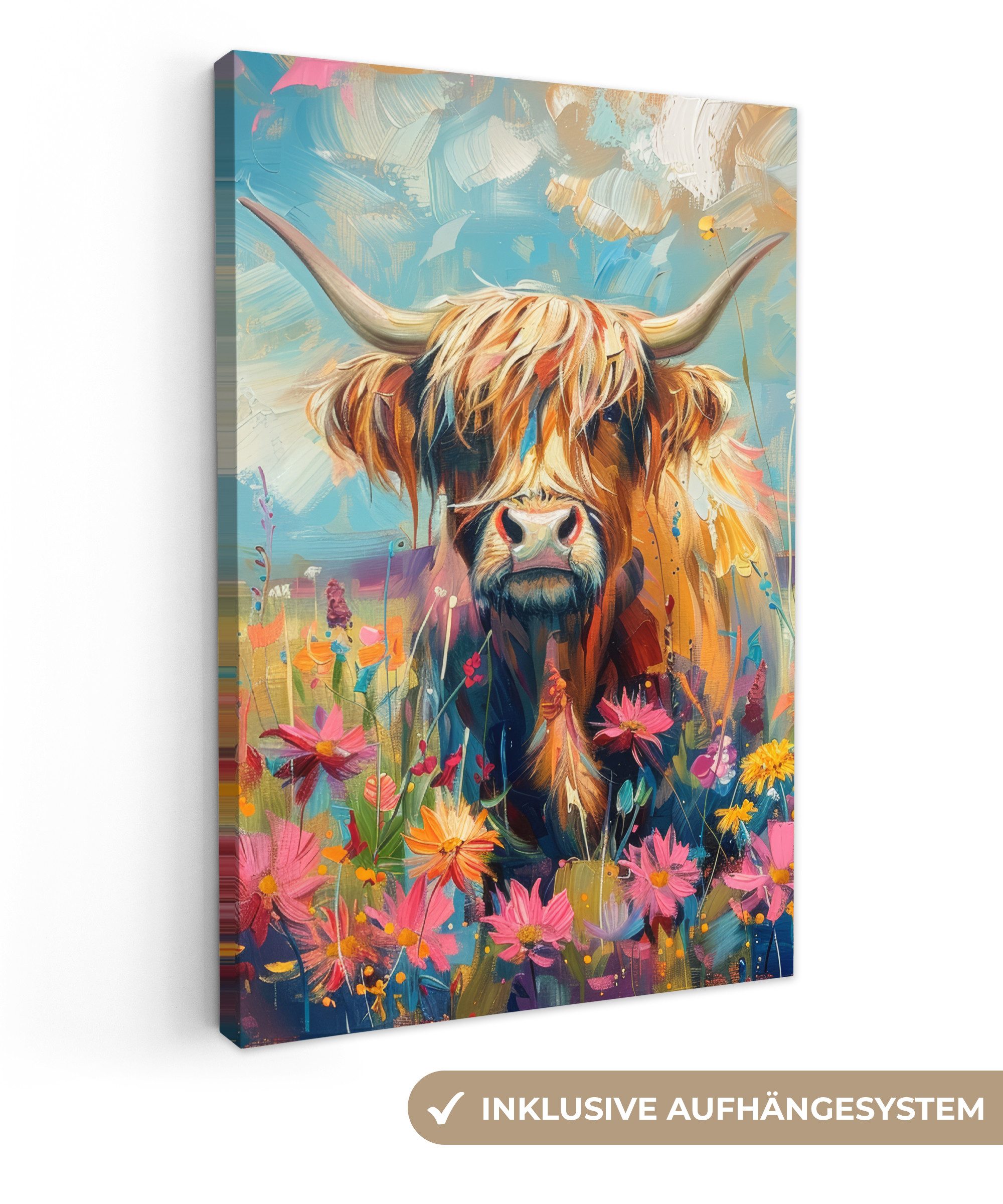 OneMillionCanvasses® Leinwandbild Schottische Hochländer - Natur - Farbenfr günstig online kaufen