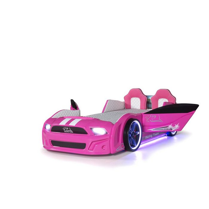 Möbel-Lux Kinderbett Must Rider Kinderbett Must Rider in Pink mit Sitzen