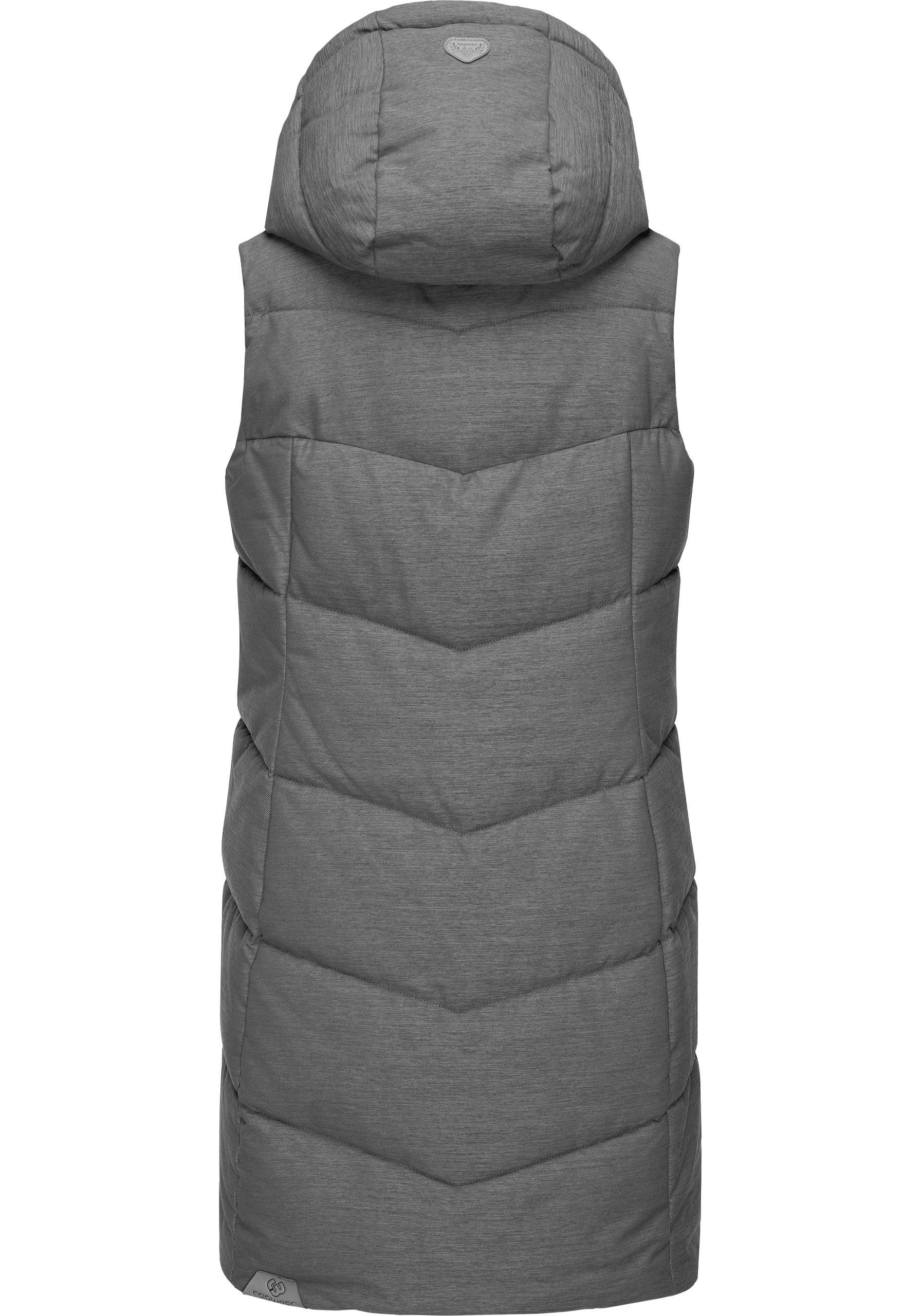 Ragwear Steppweste Pavla Vest stylische Winterweste mit Teddyfutter und Kapuze