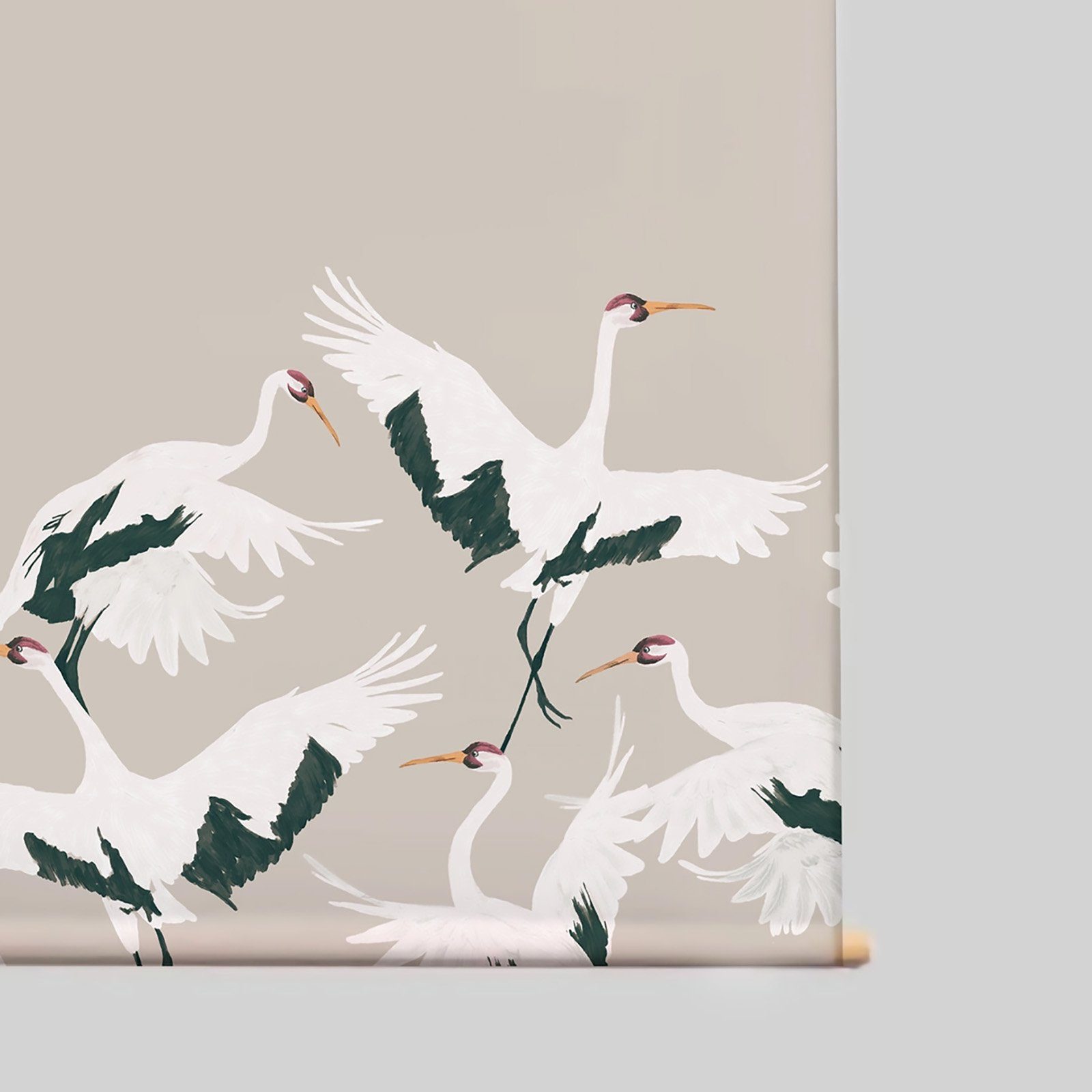 Cosy Wandbehang Ideas Stoff Vögel bedruckt beige 1x (1 cm Baumwolle knitterfreie Wanddeko Home x Holzstäbe Stück, waschbare Wanddekoobjekt 130 90 Wandbehang),