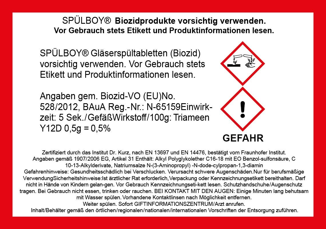 Spülboy SPÜLBOY® Geschirrspülmittel Gläserspültabletten Spülmittel