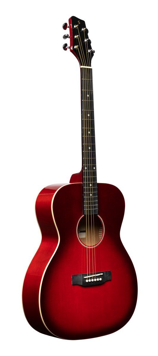Stagg Konzertgitarre SA35 A-TR Auditorium Gitarre mit Decke aus Lindenholz, Transparent Rot