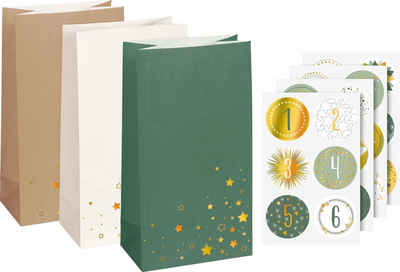 Heyda Kalender zum Selbstbasteln Adventskalender-Set Sterne, 28 Teile